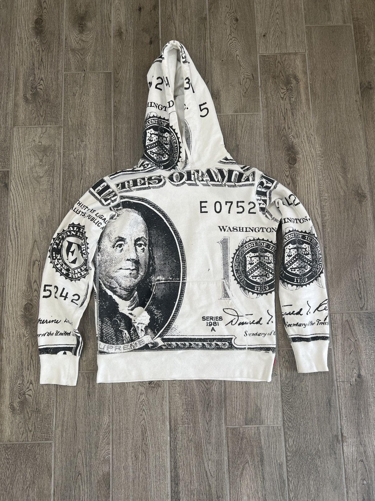 Supreme 13AW Supreme Hundred Dollar Bill Hoodie | Grailed