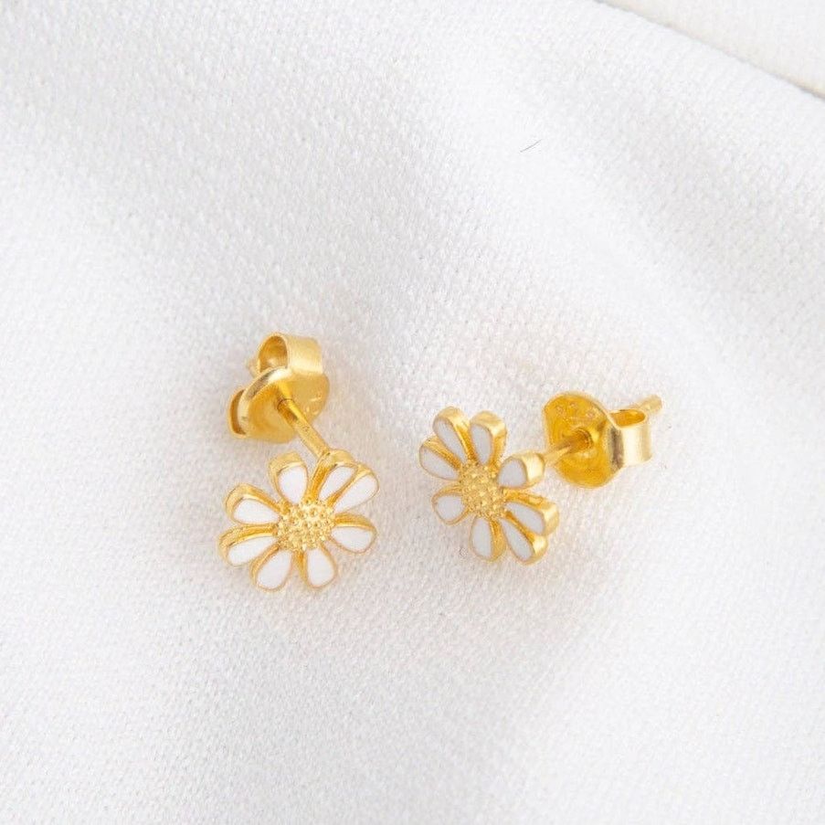 Other 925 Sterling Silver Daisy Earrings - Floral Studs Size ONE SIZE - 1 Thumbnail