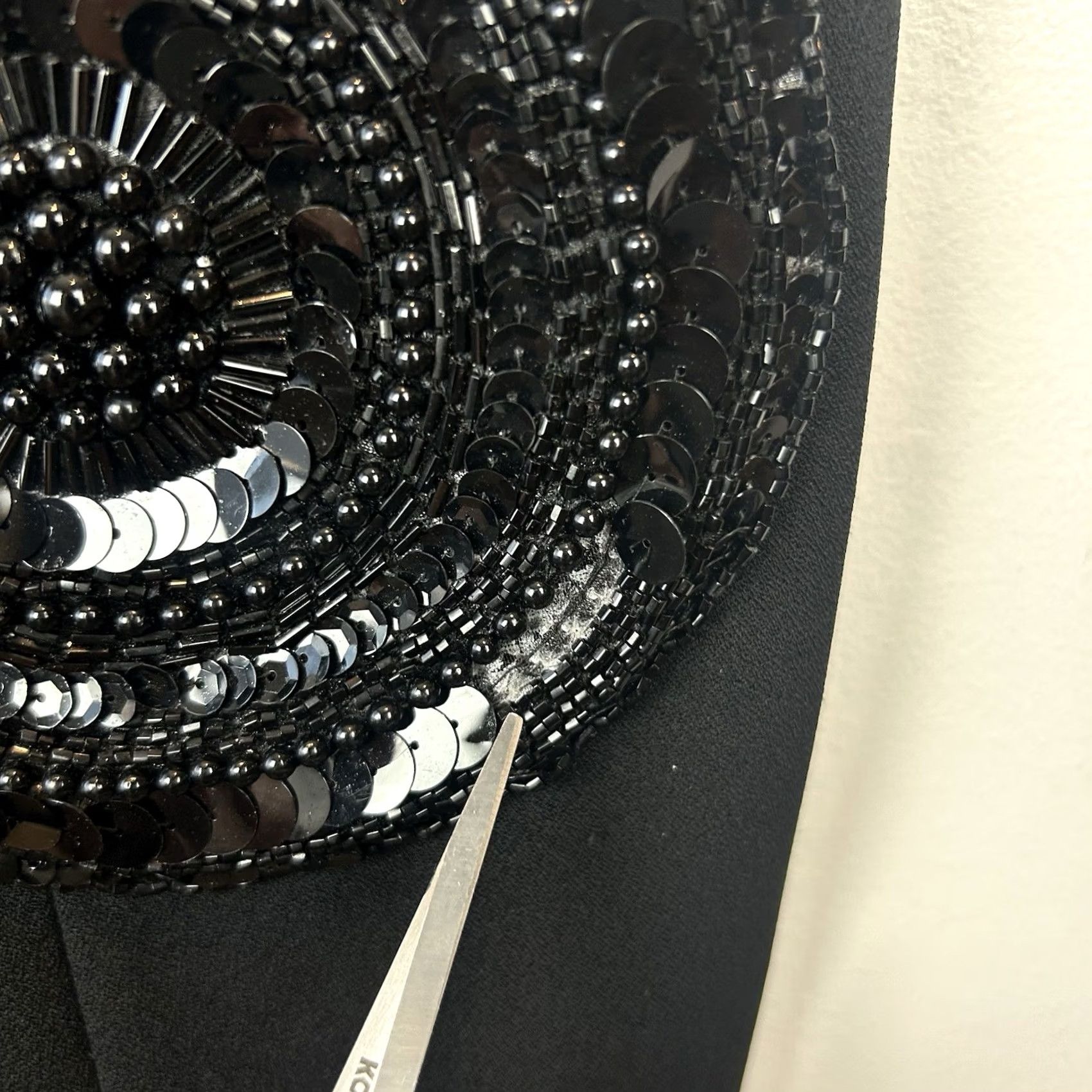 Vintage VINTAGE Warren Petites Dress Womens 8 80s Black Sequin Knee Cocktail Event Size M / US 6-8 / IT 42-44 - 8 Thumbnail