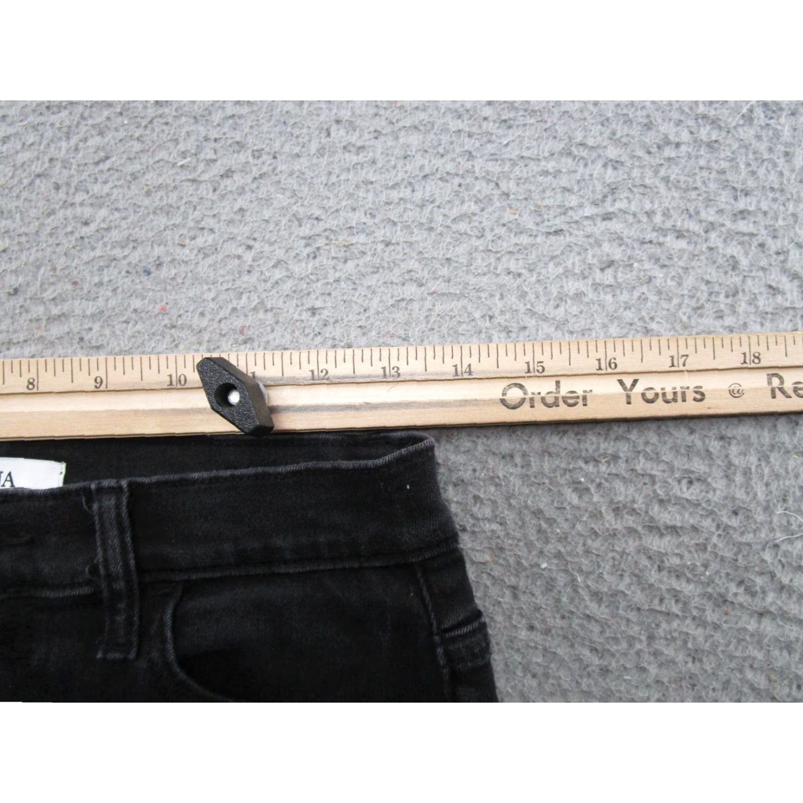 Vintage Zenana Women's Black Denim Button Fly Bell Bottom Flared Jeans Size 28 Distress Size 28" / US 6 / IT 42 - 6 Thumbnail