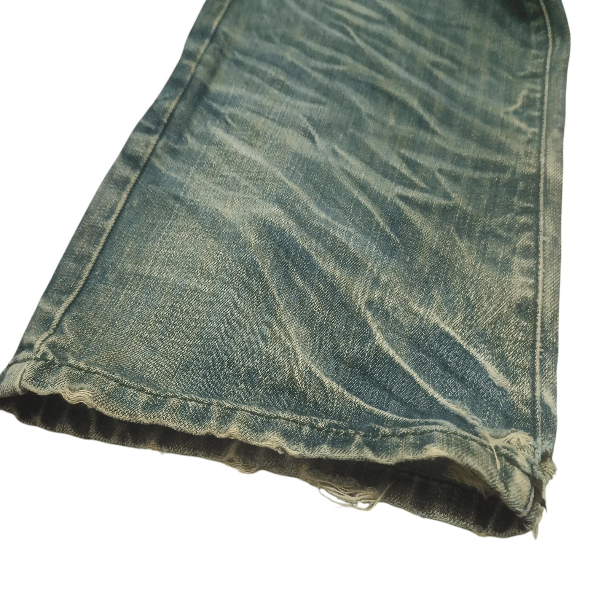 The GV Gallery Vintage New Boy London Flared Distressed Jeans Size US 34 / EU 50 - 12 Thumbnail