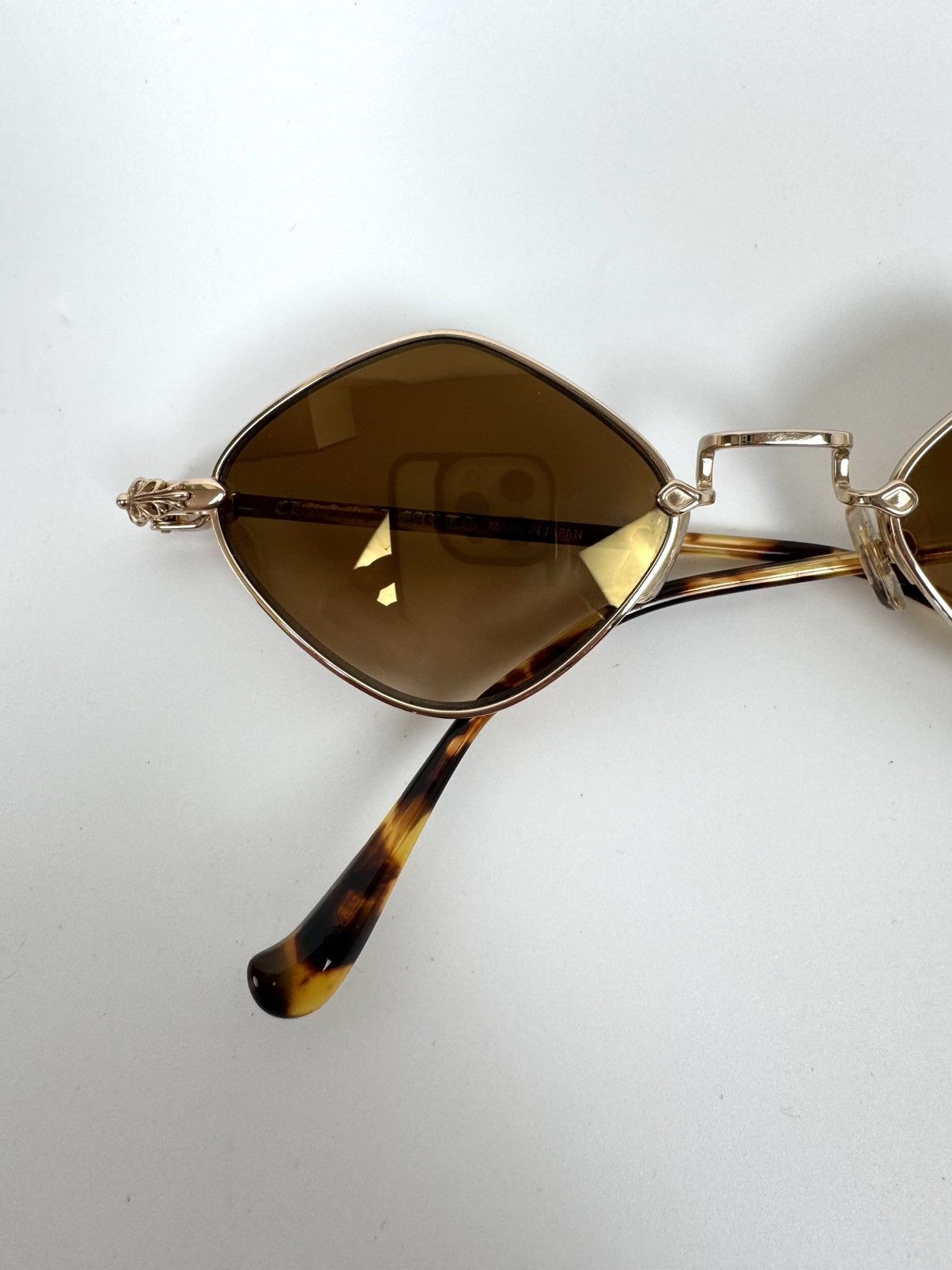 Chrome Hearts Chrome Hearts Diamand Dog Brown-Gold Sunglasses Size ONE SIZE - 4 Thumbnail