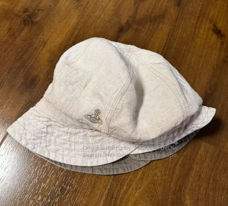 Vivienne Westwood Vivienne Westwood Beige cotton linen newsboy cap bucket ha Size ONE SIZE - 2 Thumbnail