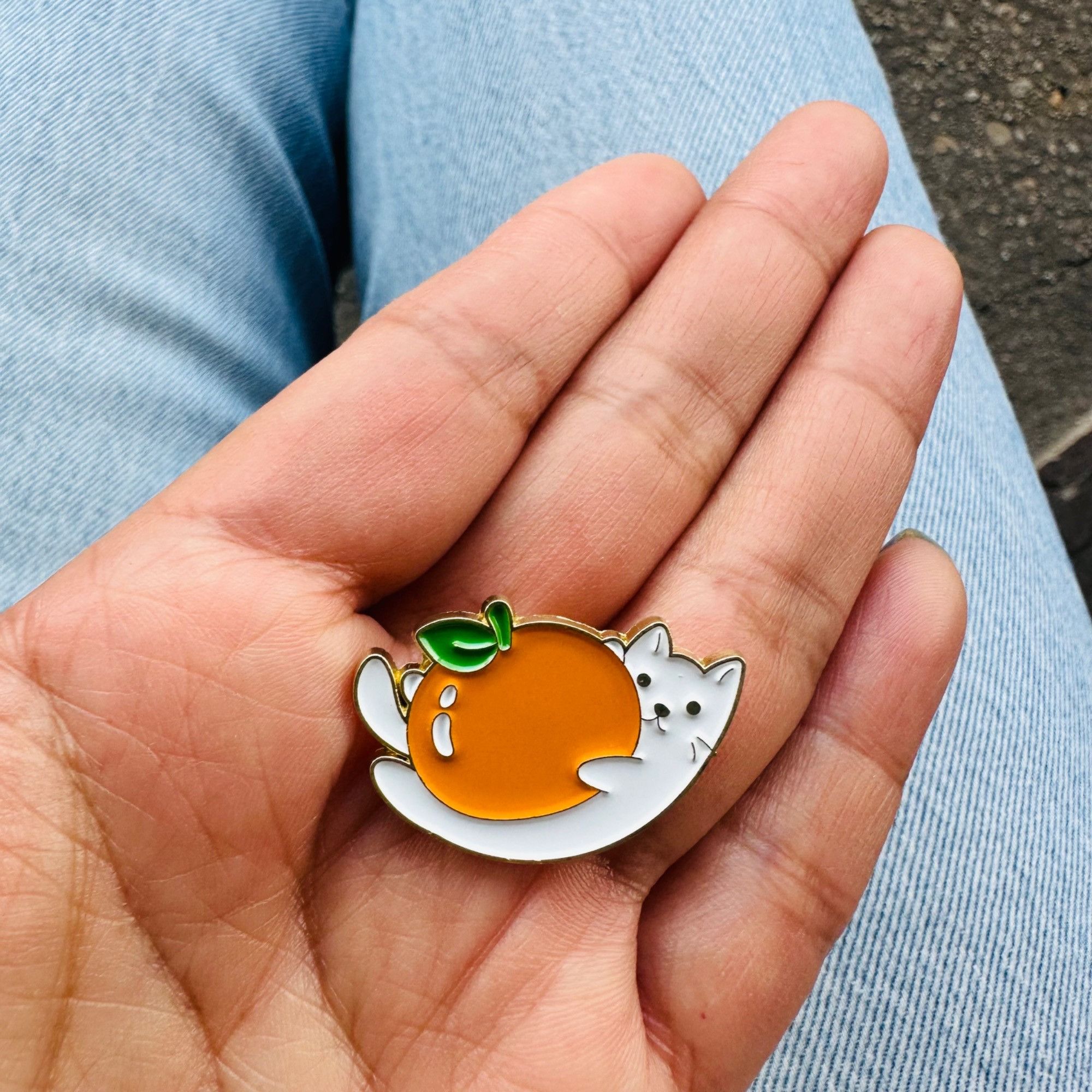 Other ☀️Enamel Pins Orange Kitty Cute Cat Cartoon Kitten Hat Pins Size ONE SIZE - 2 Thumbnail