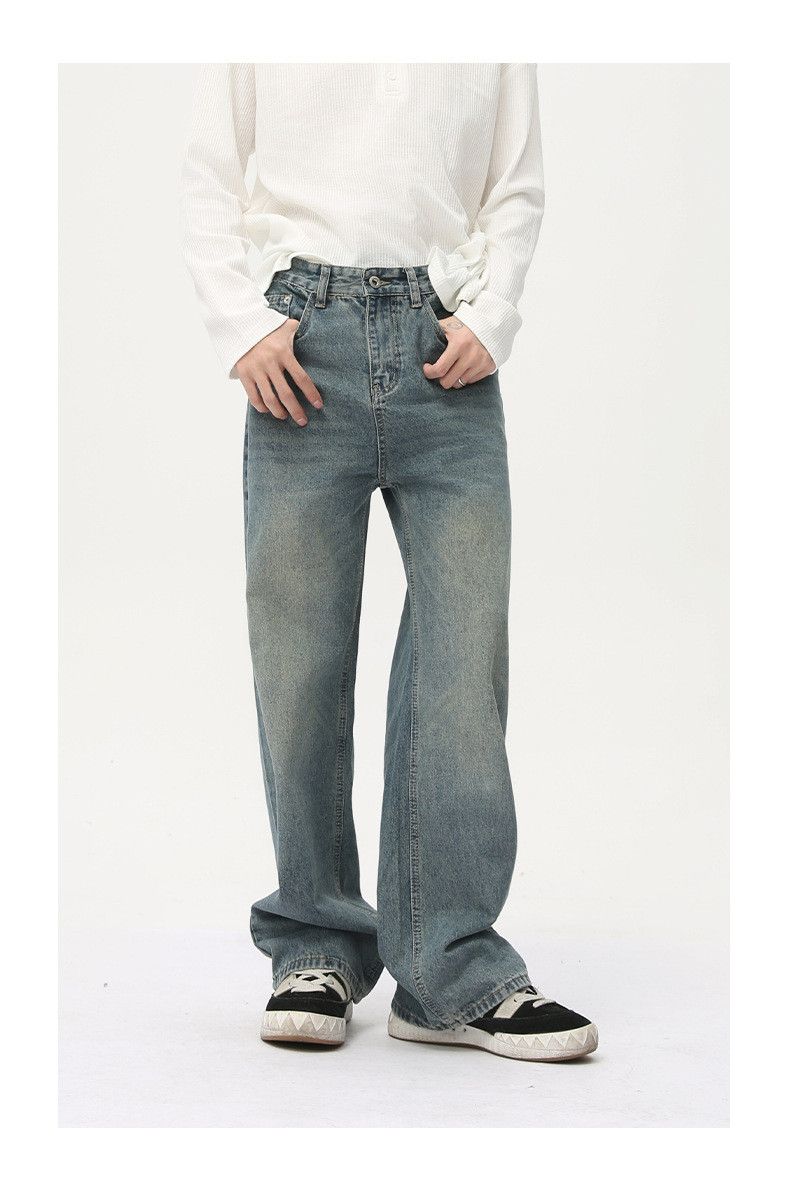 Japanese Brand × Jean Japanese retro straight distressed wide-leg washed jeans Size US 32 / EU 48 - 2 Thumbnail
