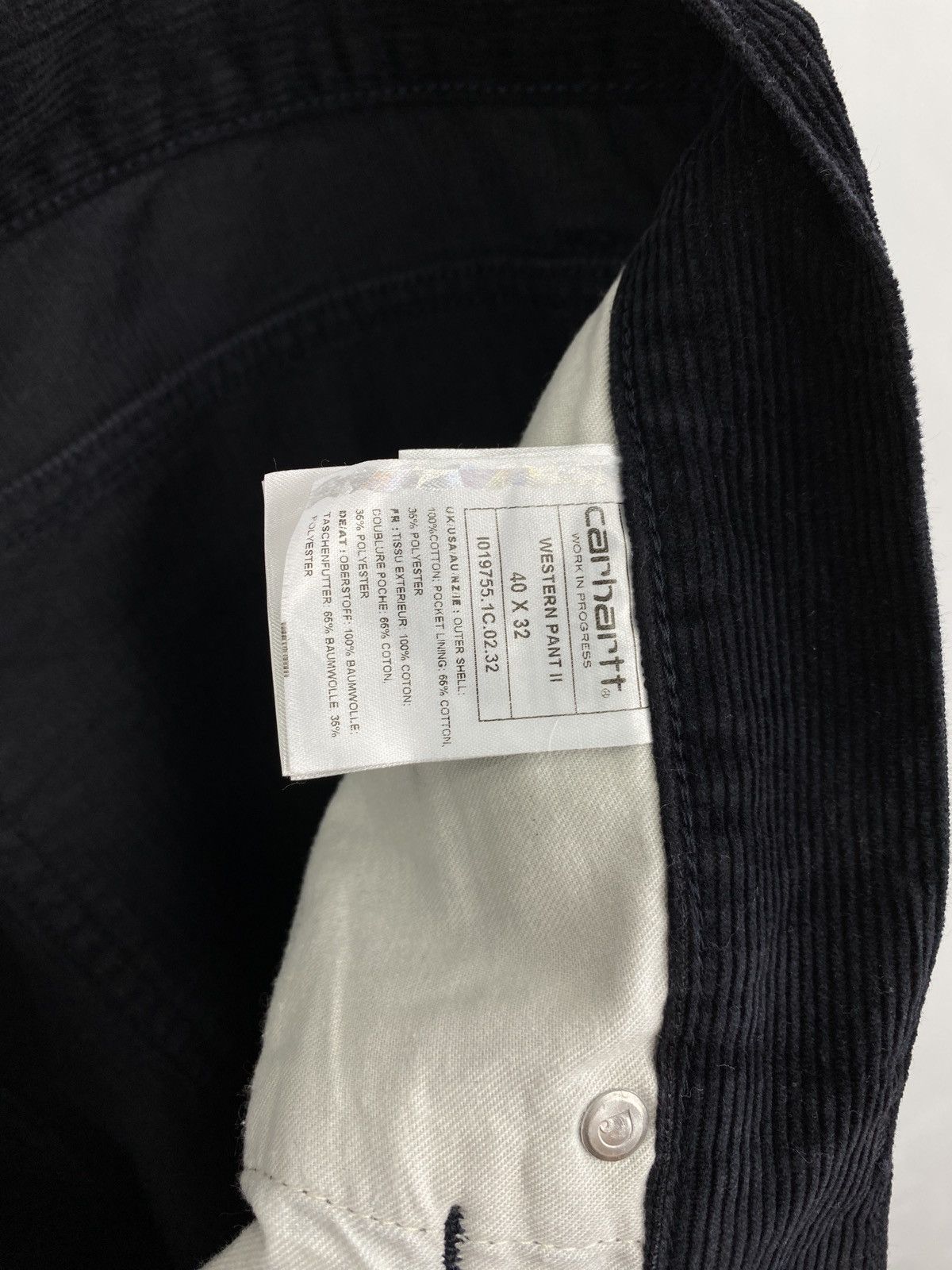 Carhartt 🇺🇸 Vintage 90s Carhartt Velvet Black Pants Y2K Rare Retro Size US 36 / EU 52 - 8 Thumbnail
