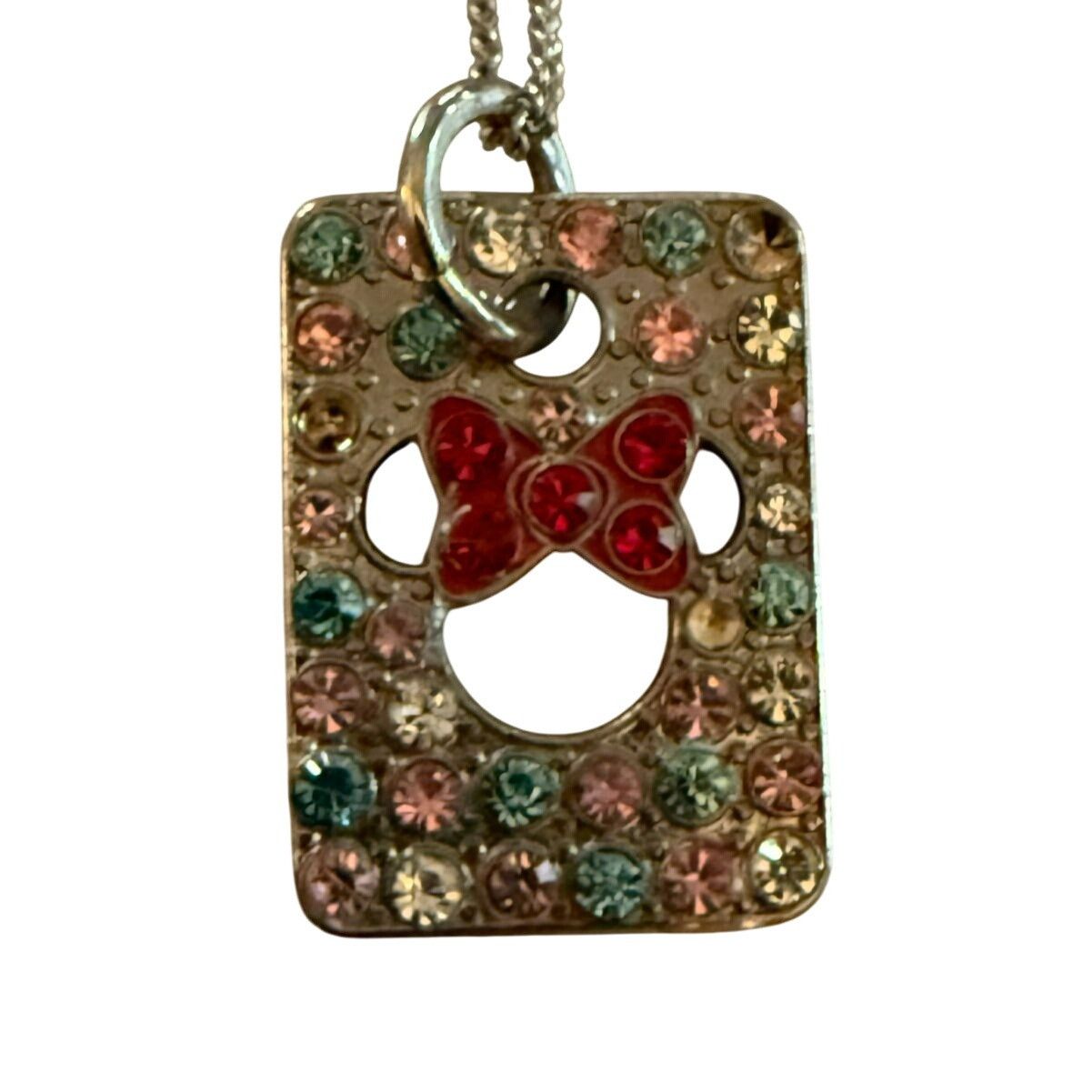 Disney Disney Minnie Mouse Pendant Necklace With Rhinestone Accents Size ONE SIZE - 2 Thumbnail