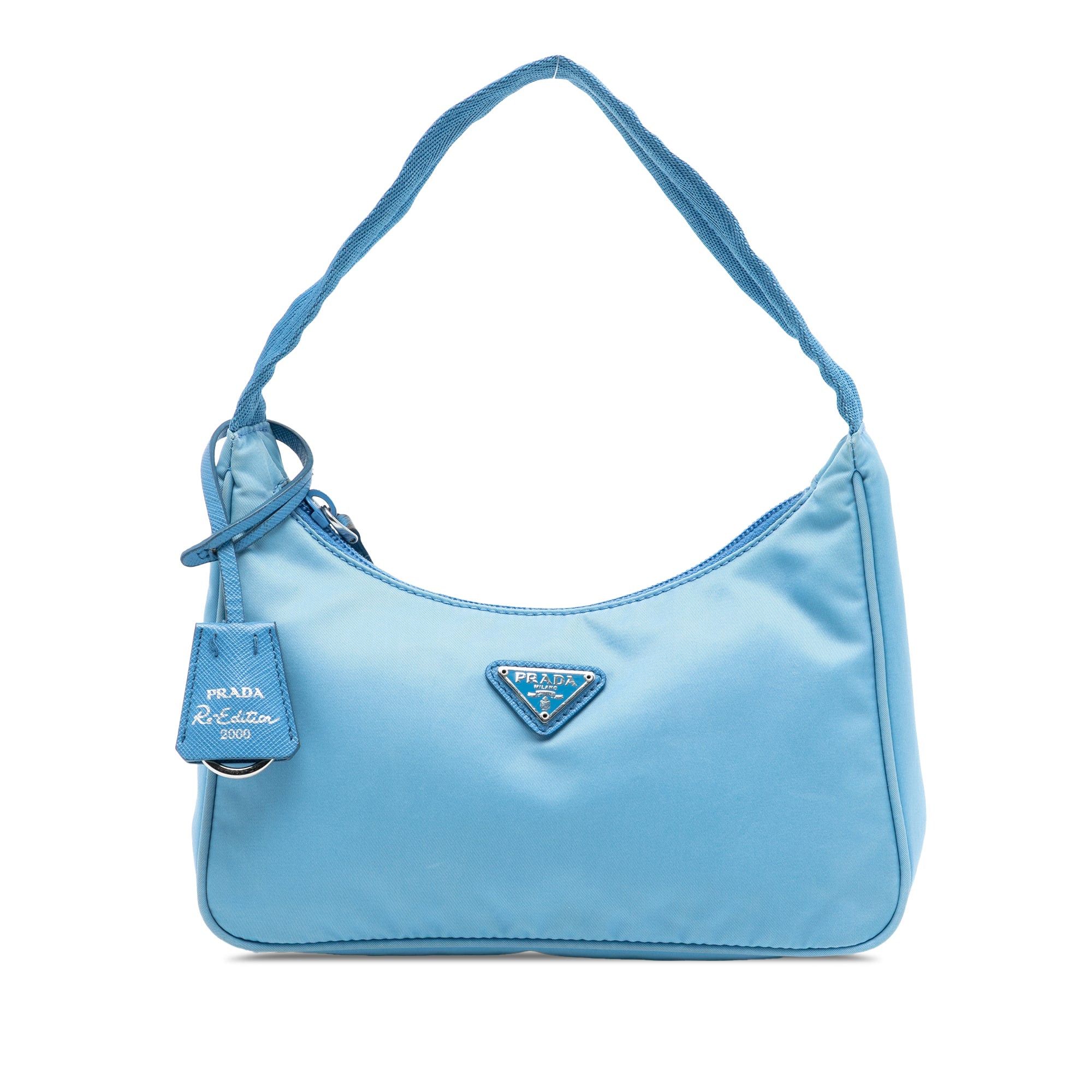 Prada Mini Tessuto Re Edition 2000 Shoulder Bag in Blue, Women's