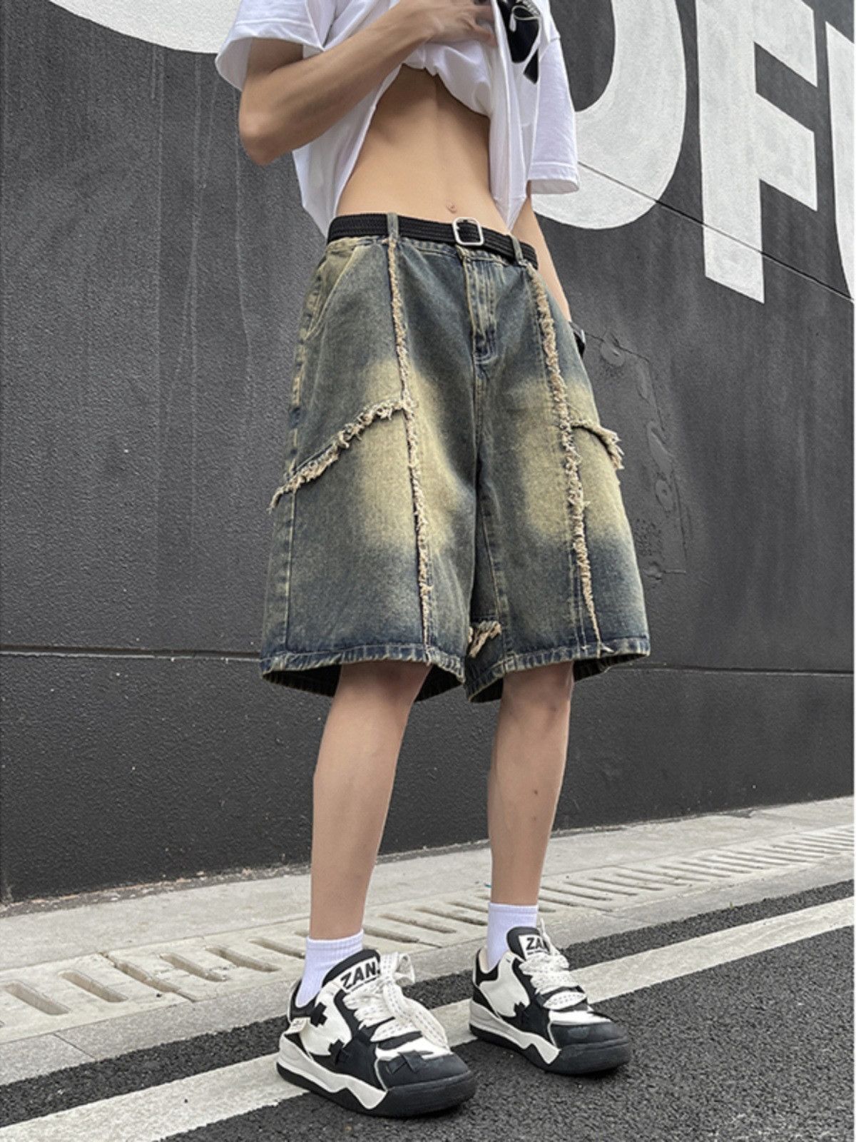Japanese Brand American men's high street loose straight leg denim shorts Size US 32 / EU 48 - 2 Thumbnail