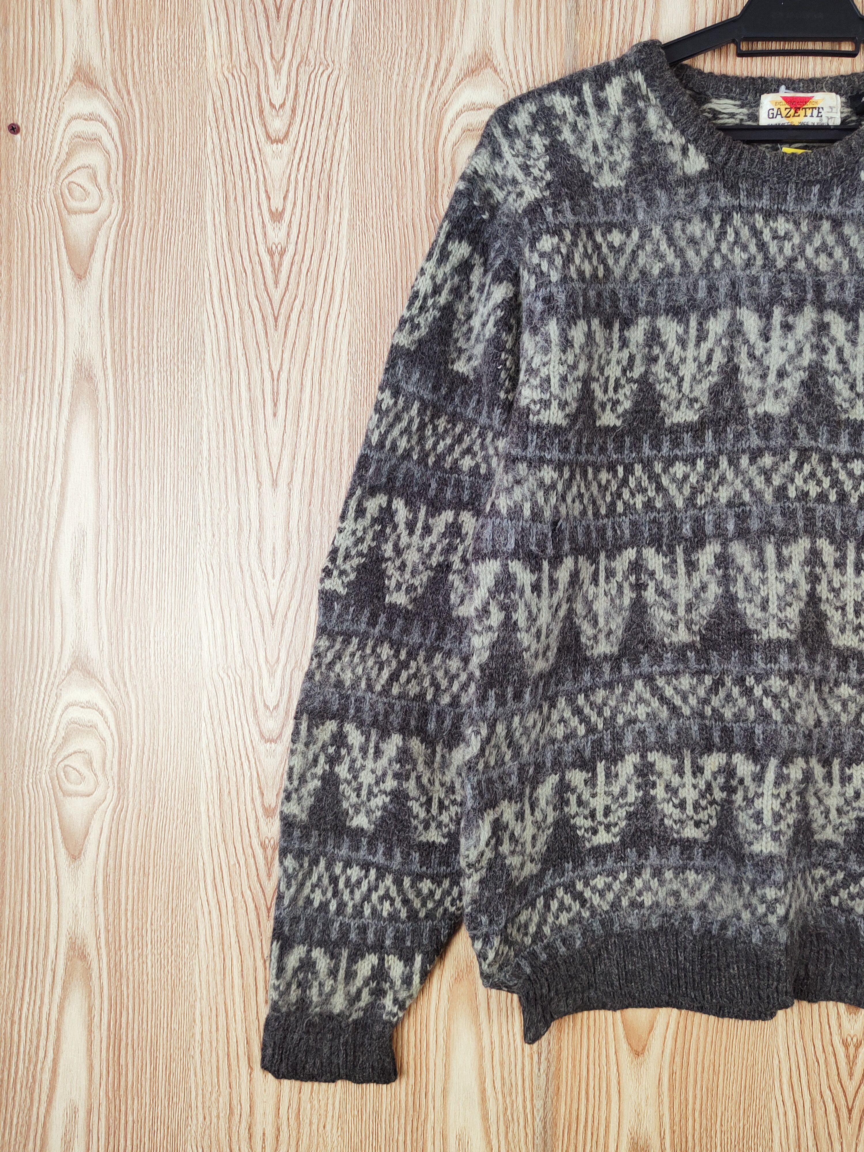 Japanese Brand D Gazette Dark Gray vintage Wool Knitwear Sweatshirts #W866 Size US M / EU 48-50 / 2 - 4 Thumbnail