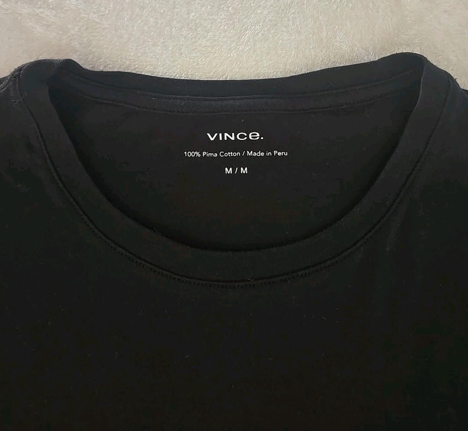 Vince Vince Soft Pima Cotton Crew Neck T-Shirt Black Size M Size US M / EU 48-50 / 2 - 2 Thumbnail