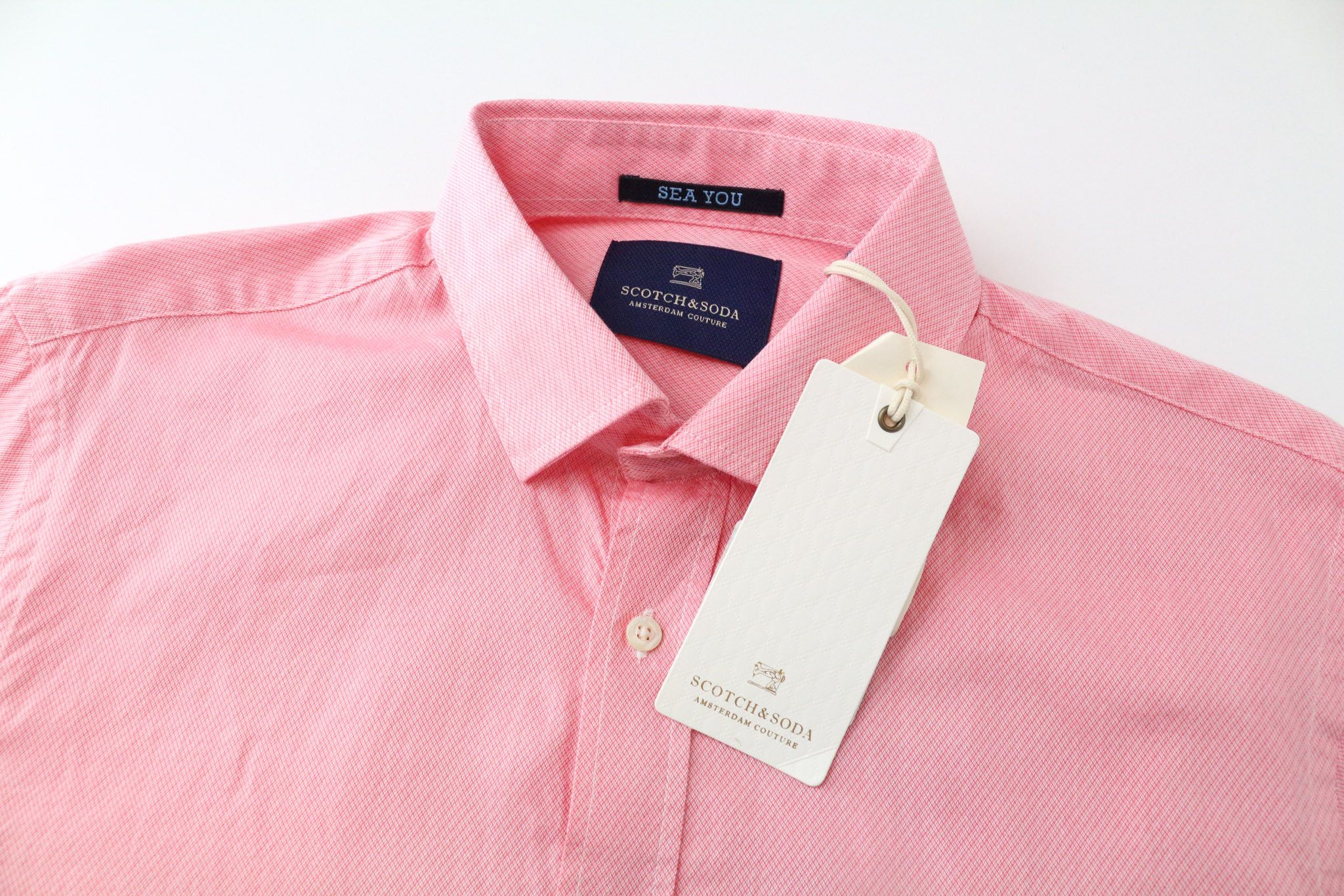 Scotch & Soda AMS COUTURE S Pink Cotton Slim Long Sleeve Shirt 74469 Size US S / EU 44-46 / 1 - 3 Thumbnail