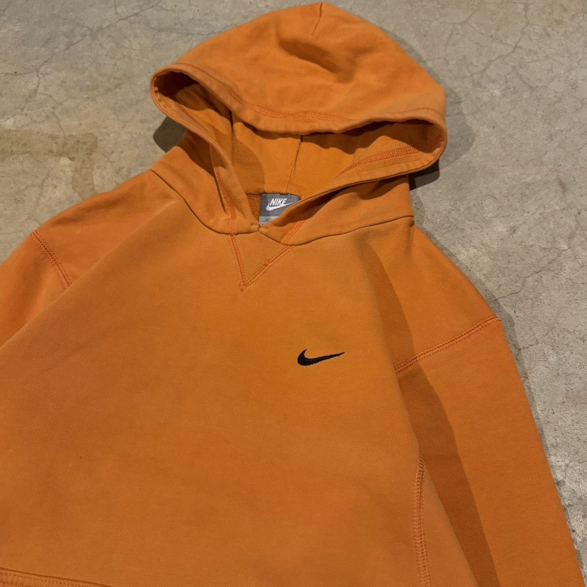Nike Vintage 2000s Nike Orange Mini Swoosh Hoodie Essential Y2K Size US XS / EU 42 / 0 - 3 Thumbnail