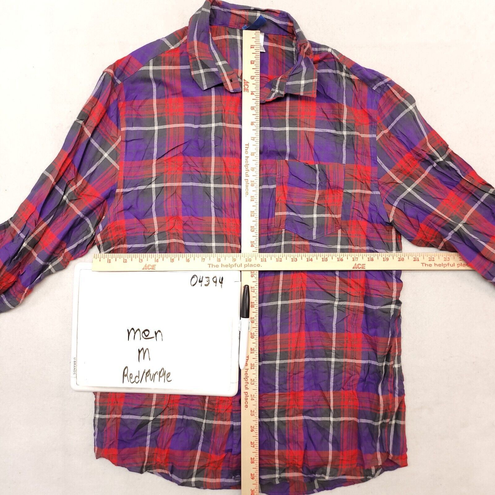 H&M H&M Divided Madras Flannel Button Up Shirt Mens Size M Red Size US M / EU 48-50 / 2 - 6 Thumbnail