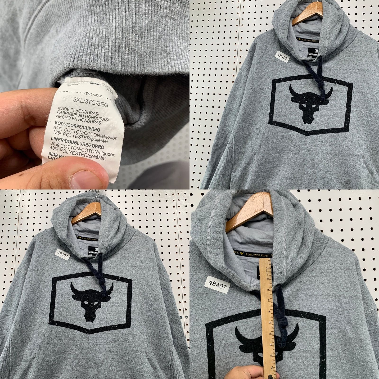 Under Armour Under Armour Project Rock Hoodie Sweatshirt Mens 3XL Gray Fleece Hooded Pullover Size US XXL / EU 58 / 5 - 8 Thumbnail