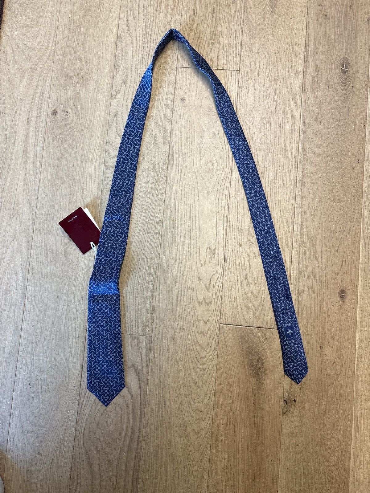 Gucci Blue Gucci tie with horsebit logos Size ONE SIZE - 1 Thumbnail