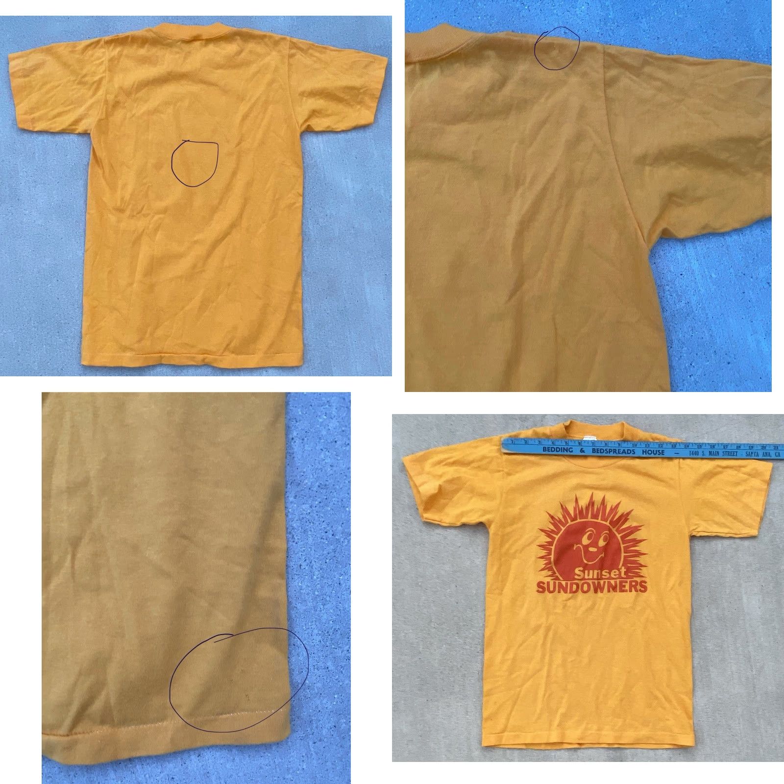 Vintage VINTAGE Sportswear T-Shirt Short Sleeve Men S Yellow USA Graphic Print 1980s Sunset Sundowners Small Size US S / EU 44-46 / 1 - 10 Thumbnail