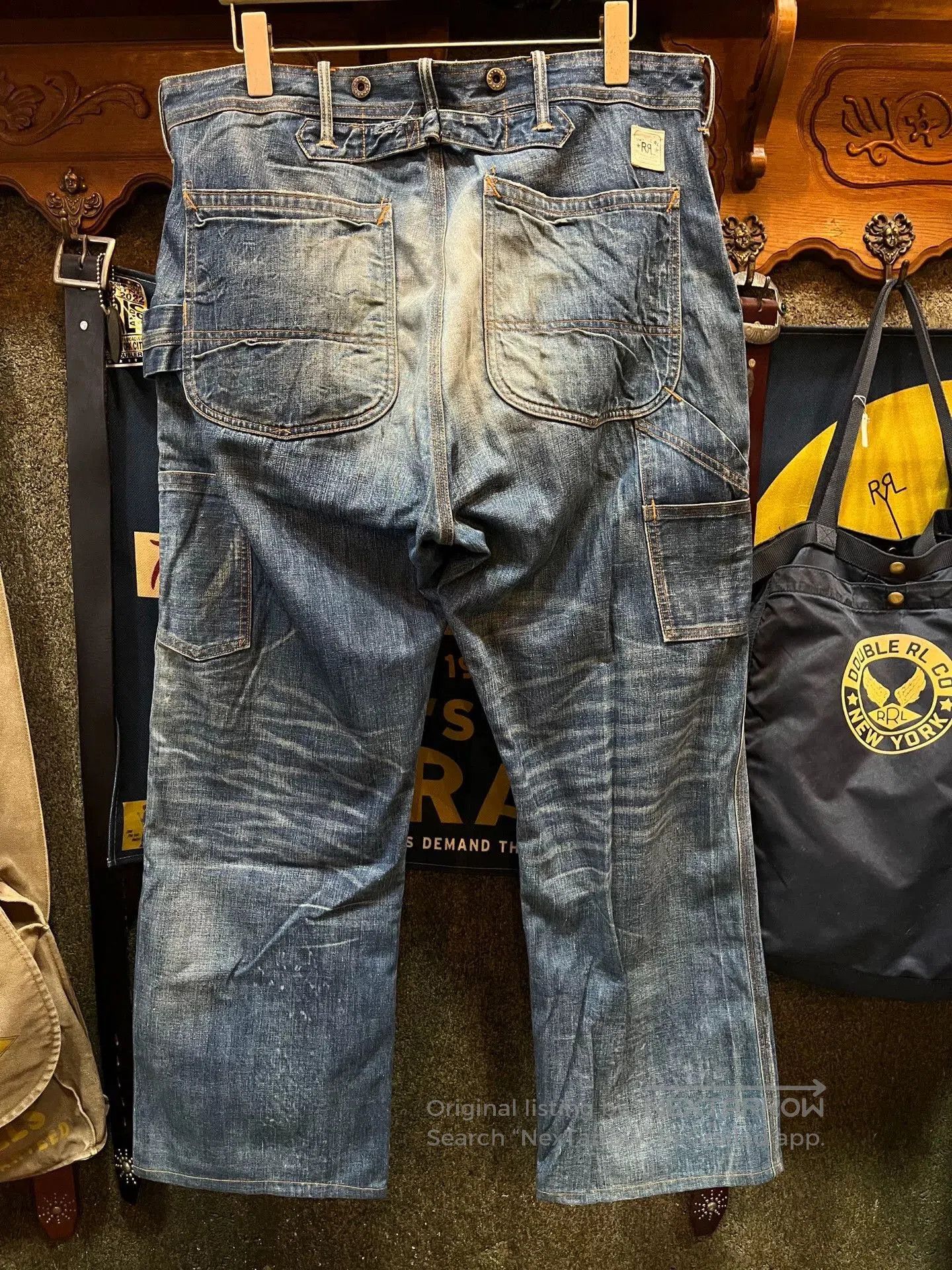 RRL Ralph Lauren distressed double rl workwear denim pants. Size US 34 / EU 50 - 2 Thumbnail