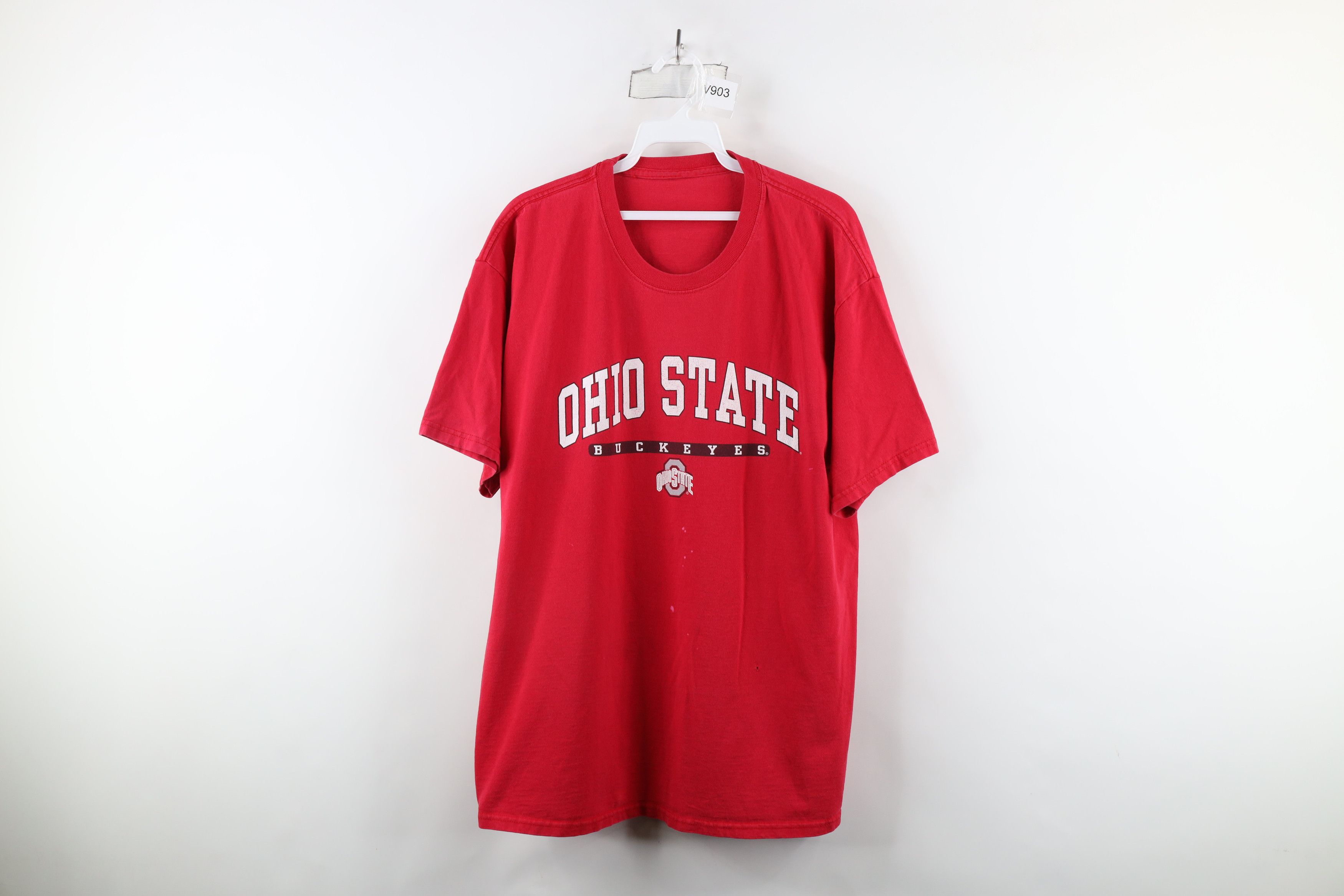 Vintage Vintage 90s Spell Out Ohio State University T-Shirt Red Size US L / EU 52-54 / 3 - 1 Thumbnail