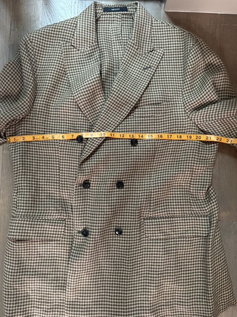 Todd Snyder Todd Snyder Tan Houndstooth Double-Breasted Sport Coat 44R Size 44R - 3 Thumbnail