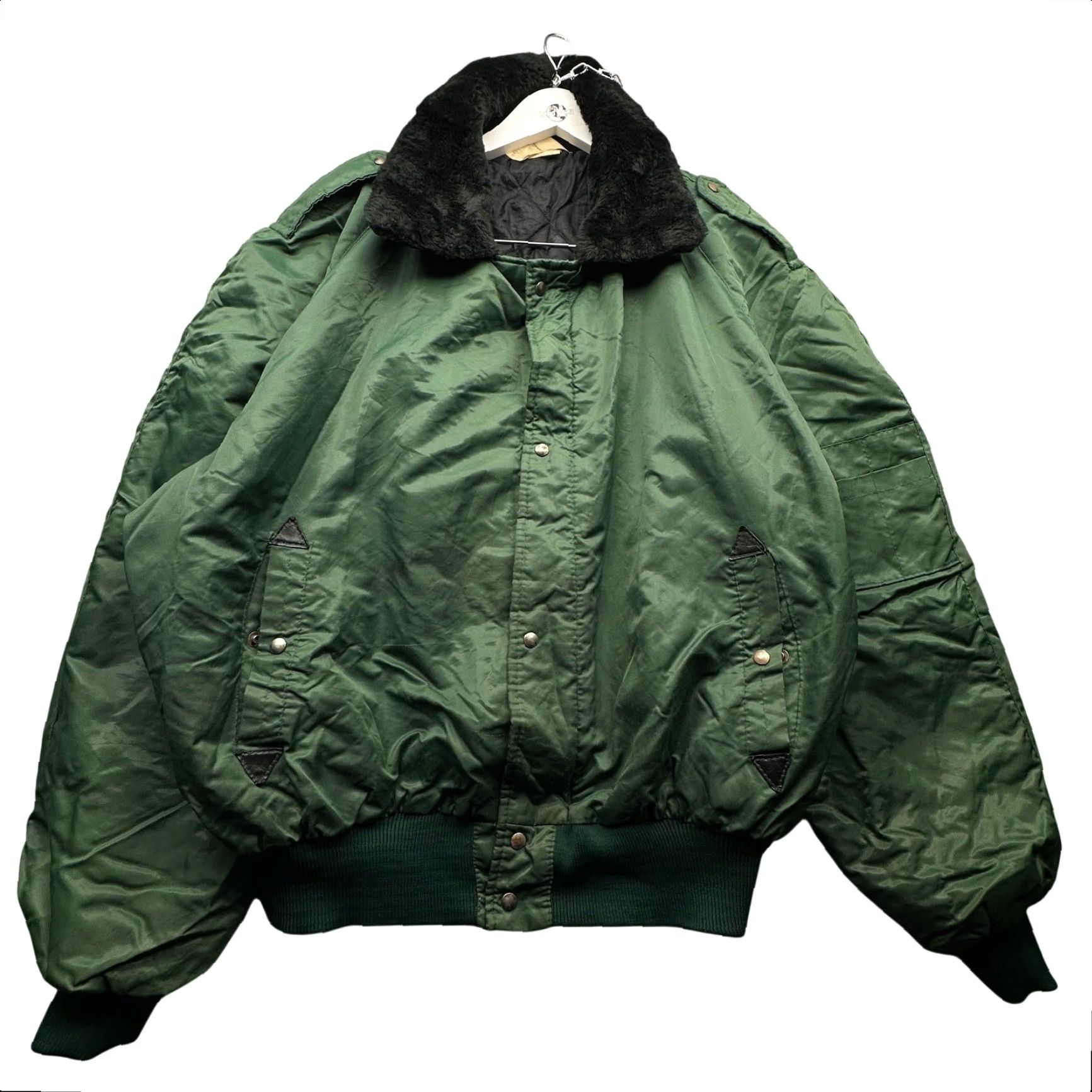 Vintage VINTAGE Golden Bay B-15 Bomber Flight Full Zip Snap Button Jacket Mens XL Green Black Military Jacket Size US XL / EU 56 / 4 - 2 Thumbnail