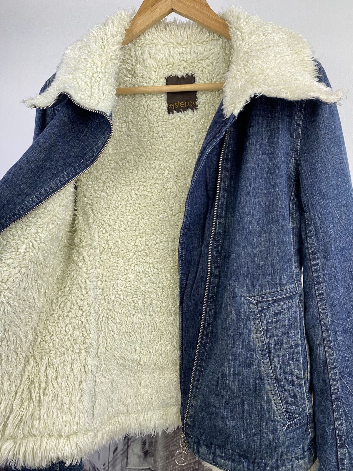 Hysteric Glamour 2000’s Hysterics High Collar Faux Fur Lining Denim Jacket Size S / US 4 / IT 40 - 8 Thumbnail