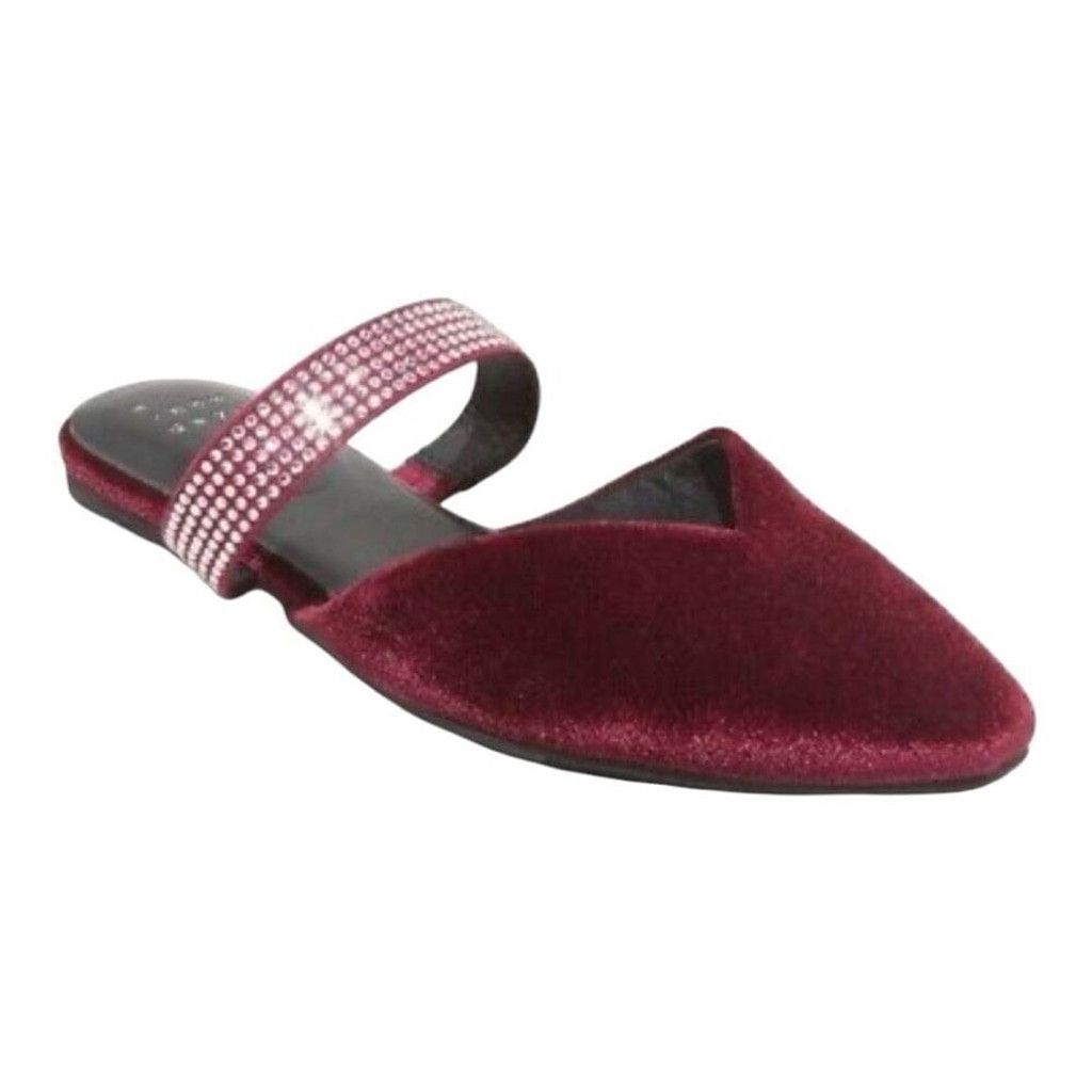 Other A New Day Burgundy Maxine Velvet Memory Foam Flat Mules Size US 6 / IT 36 - 1 Thumbnail
