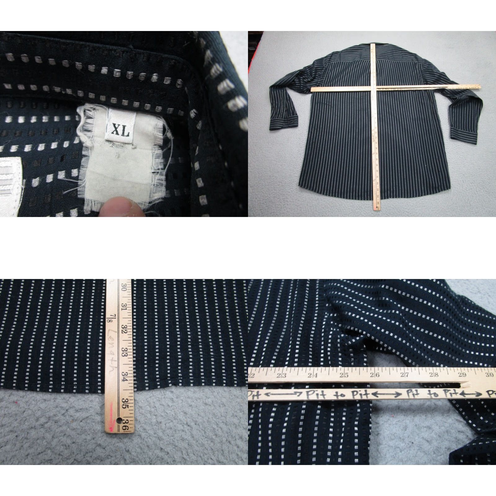 Vintage VINTAGE Jhane Barnes Long Sleeve Button-Up Shirt Mens XL Black Striped 90s Size US XL / EU 56 / 4 - 8 Thumbnail