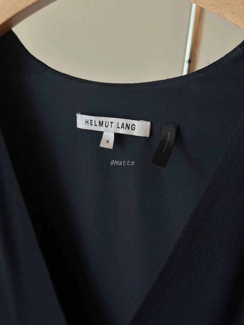 Helmut Lang HELMUT LANG Black V-neck dress with long sleeves Size S / US 4 / IT 40 - 3 Thumbnail