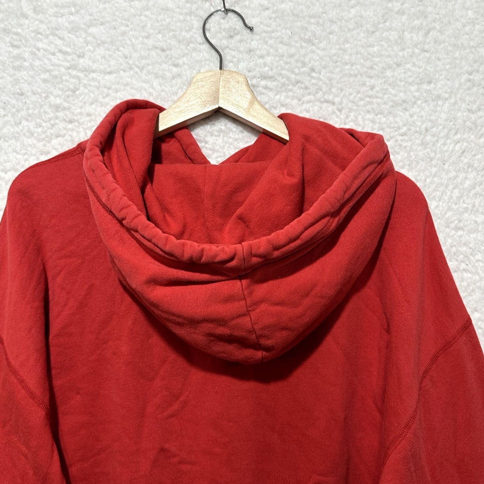Polo Ralph Lauren VINTAGE Polo Ralph Lauren Hoodie Mens Red Fleece Pullover Drawstring Large Size US L / EU 52-54 / 3 - 6 Thumbnail