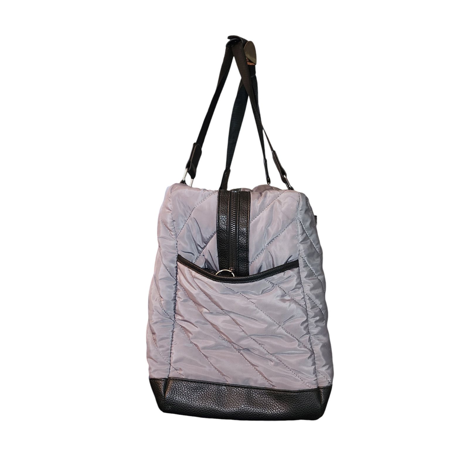Steve Madden Steve Madden large gray black duffle polyester faux-leather Size ONE SIZE - 5 Thumbnail