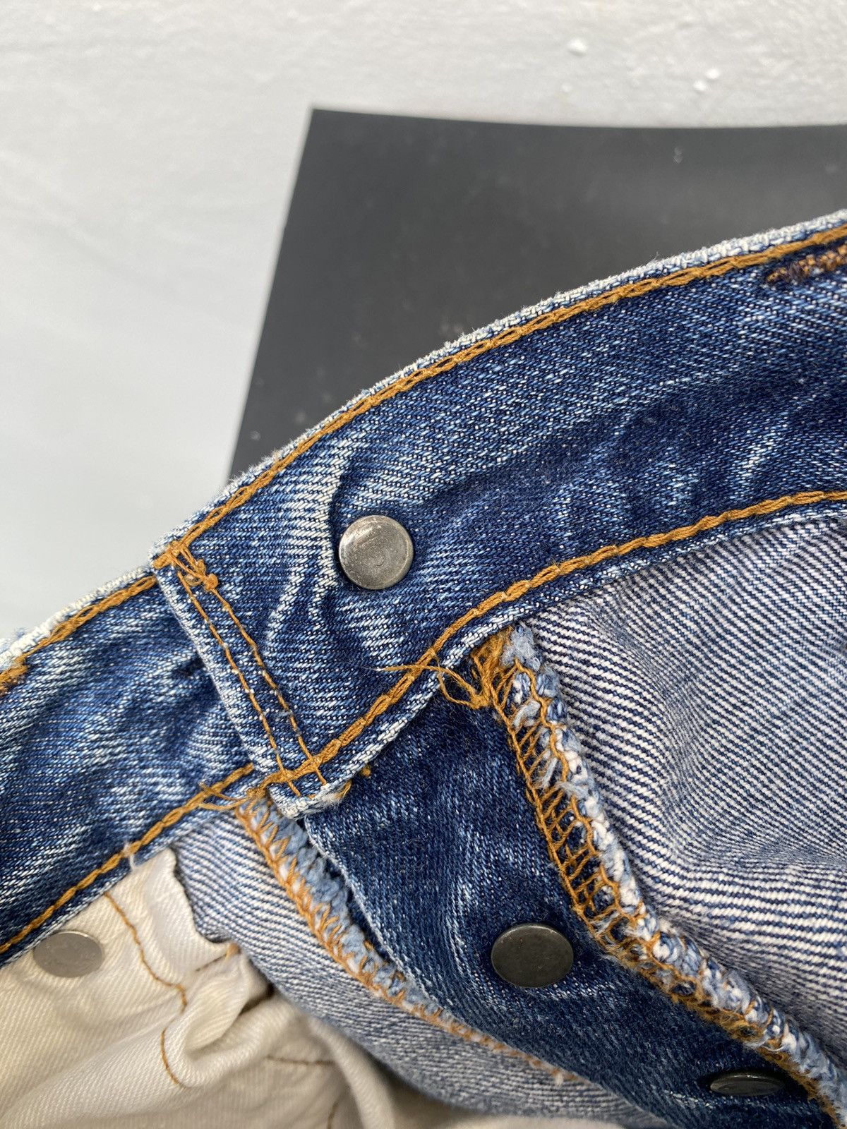 Levi's × Levi's Vintage Clothing × Vintage size 33x11 vintage levi's 501 redline big E cut off USA Size US 33 - 6 Thumbnail