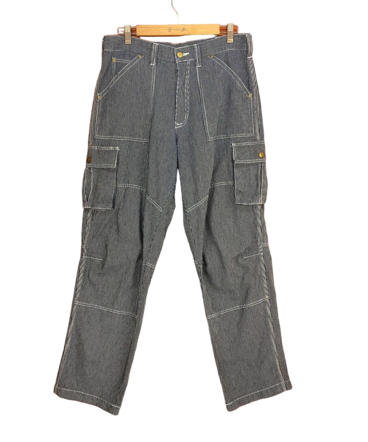Japanese Brand Japanese Brand DOGMAN Striped Hickory Carpenter Denim Pants Size US 33 - 1 Thumbnail