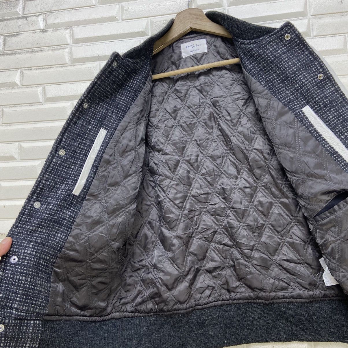 ADAM ET ROPE Japanese Brand Street Fashion Cowhide Sleeves Varsity Jacket Size US S / EU 44-46 / 1 - 12 Thumbnail