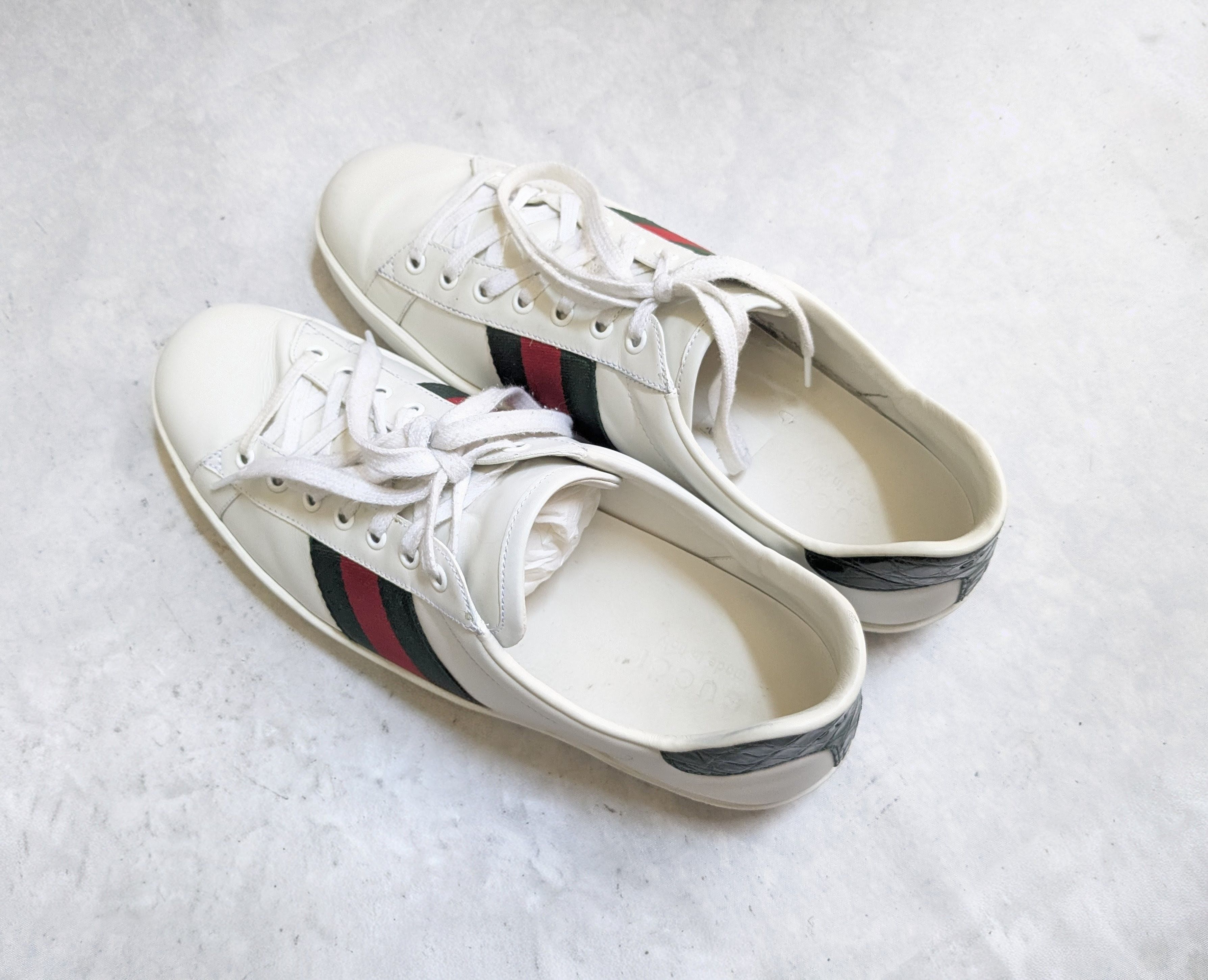 Gucci Gucci Ace Sneakers White 10.5 Low Tops Leather Web Size US 10.5 / EU 43-44 - 12 Thumbnail