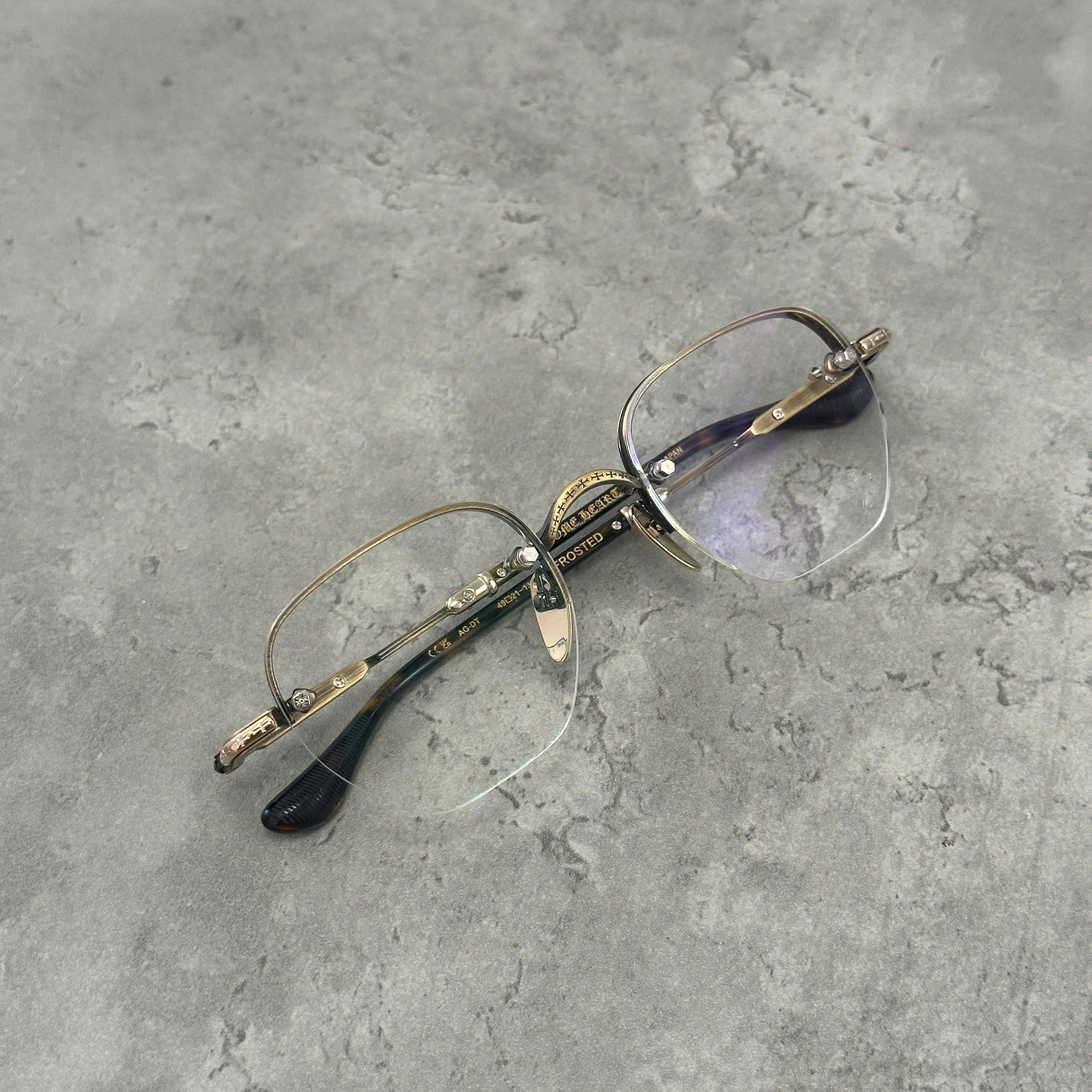 CHROME HEARTS FROSTED Antique Gold/Dark Tortoise