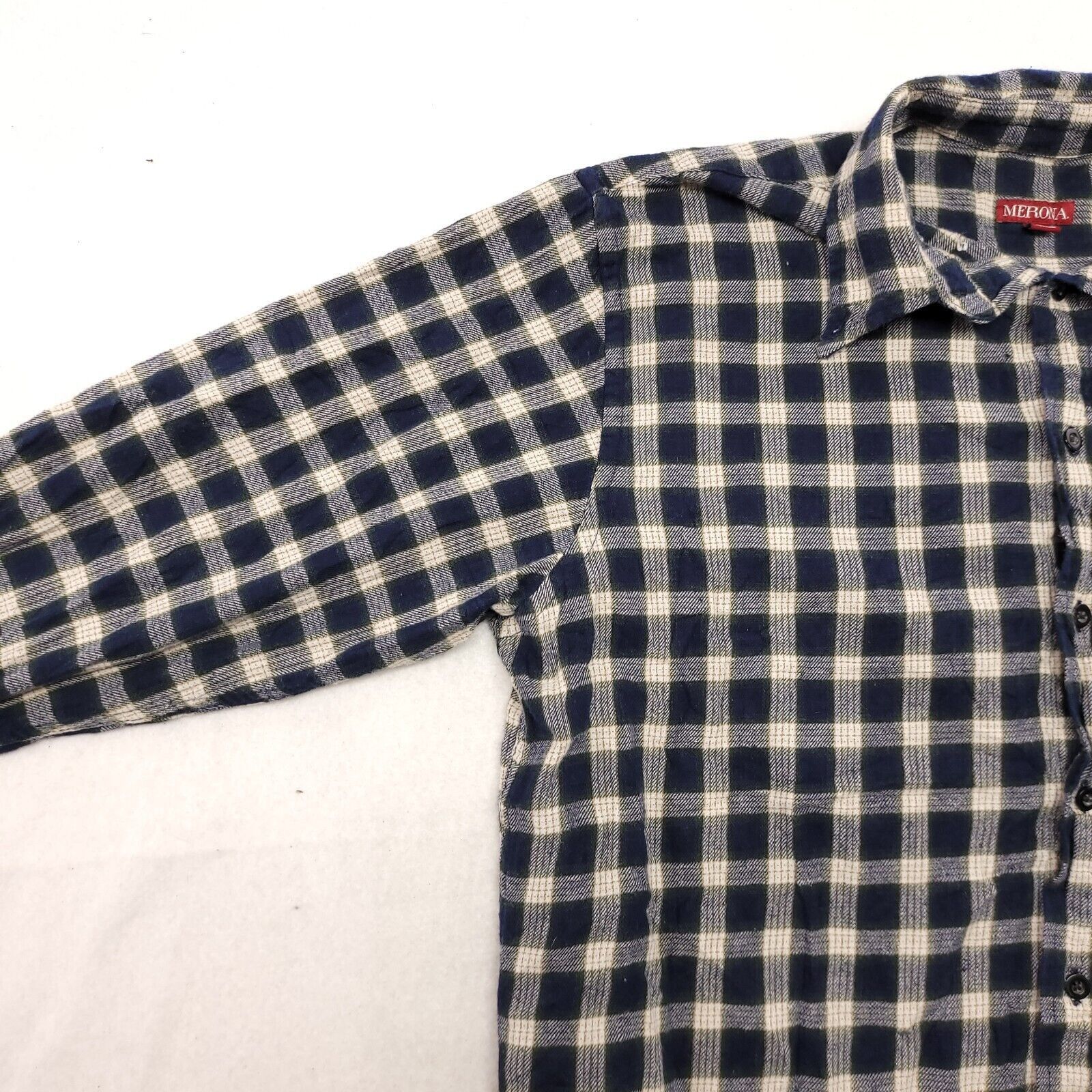 Merona Merona Tartan Flannel Button Up Shirt Mens Size Large L Blue Size US L / EU 52-54 / 3 - 4 Thumbnail