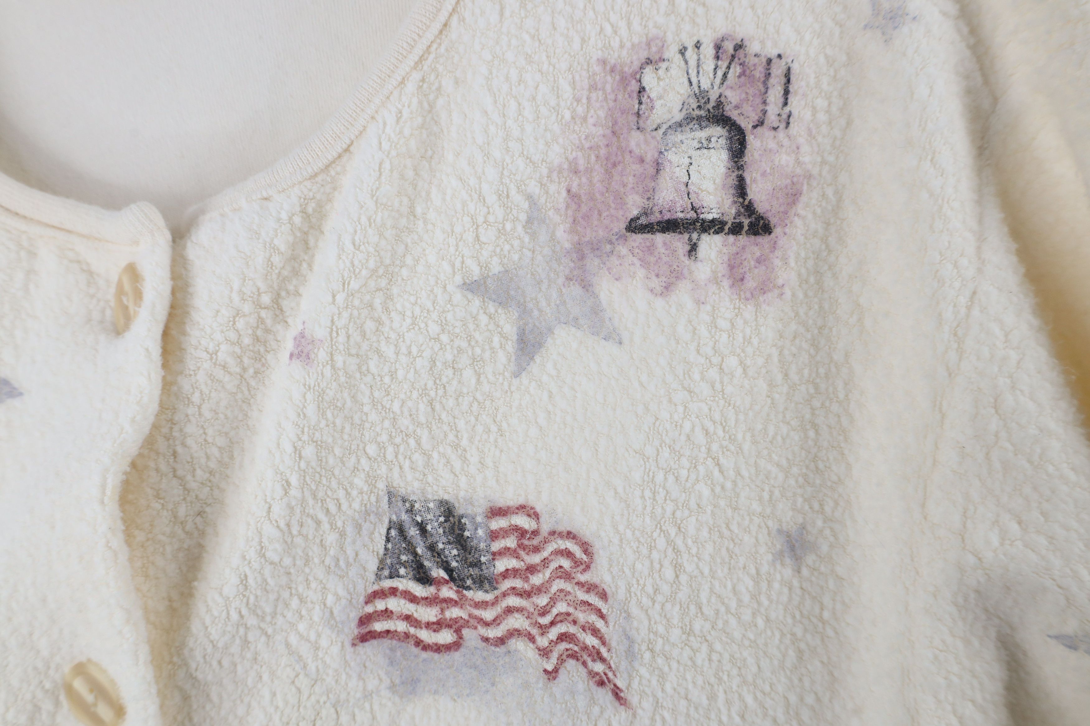 Vintage Vintage 90s USA Flag All Over Print Cardigan Sweater USA Size L / US 10 / IT 46 - 9 Thumbnail