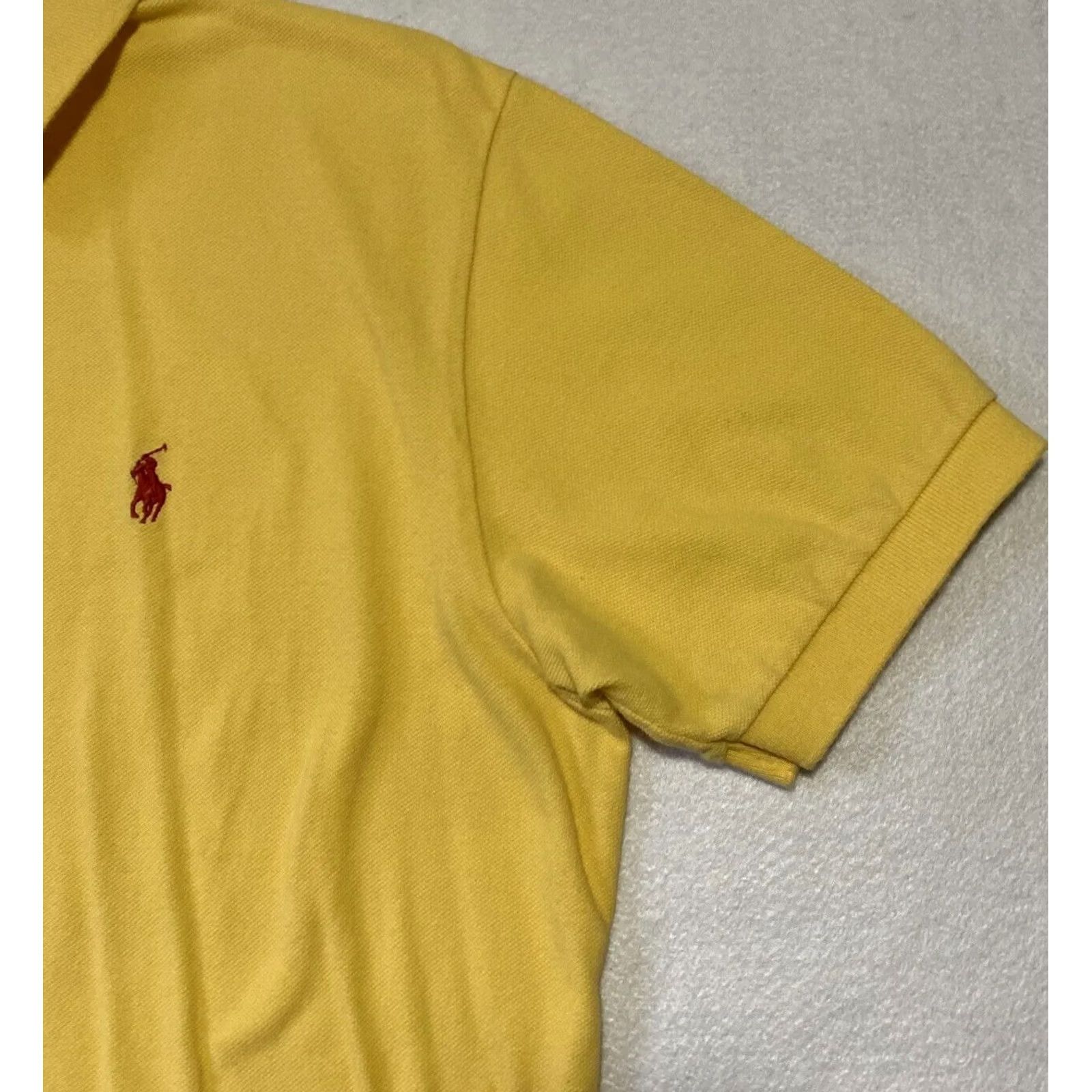 Polo Ralph Lauren Polo Ralph Lauren Polo Shirt Men's Short Sleeve L Cotton Yellow Solid Logo Classic 100% Cotton Regular Fit Size US L / EU 52-54 / 3 - 6 Thumbnail