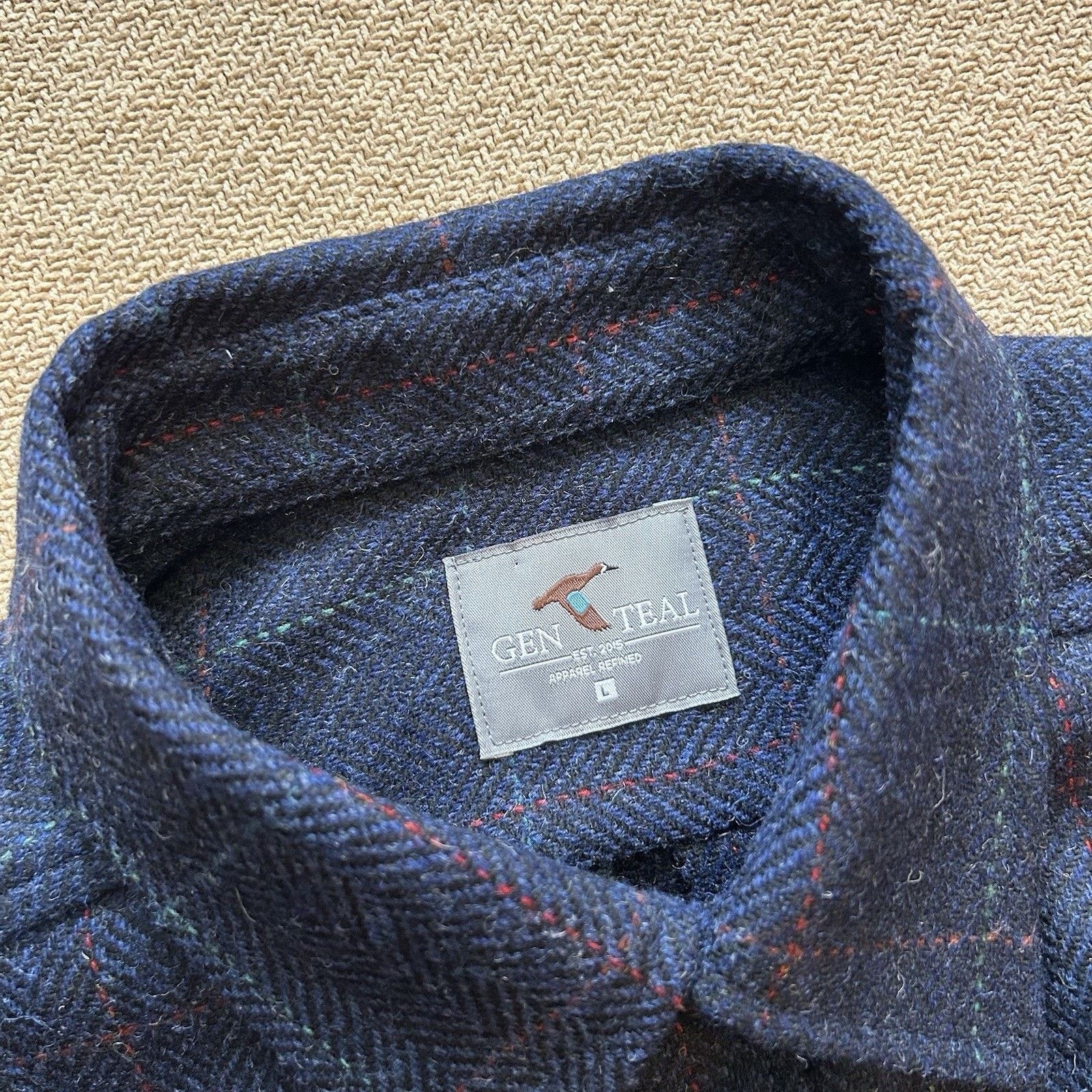 Other Genteal Full Wool Plaid Herringbone Board Button Up Shirt Size US L / EU 52-54 / 3 - 3 Thumbnail