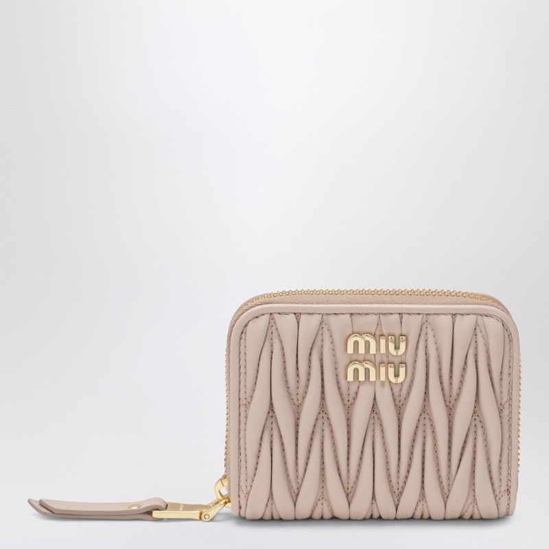 Miu Miu Miu Miu Powder-Pink Matelasse Nappa Coin Purse Size ONE SIZE - 1 Thumbnail