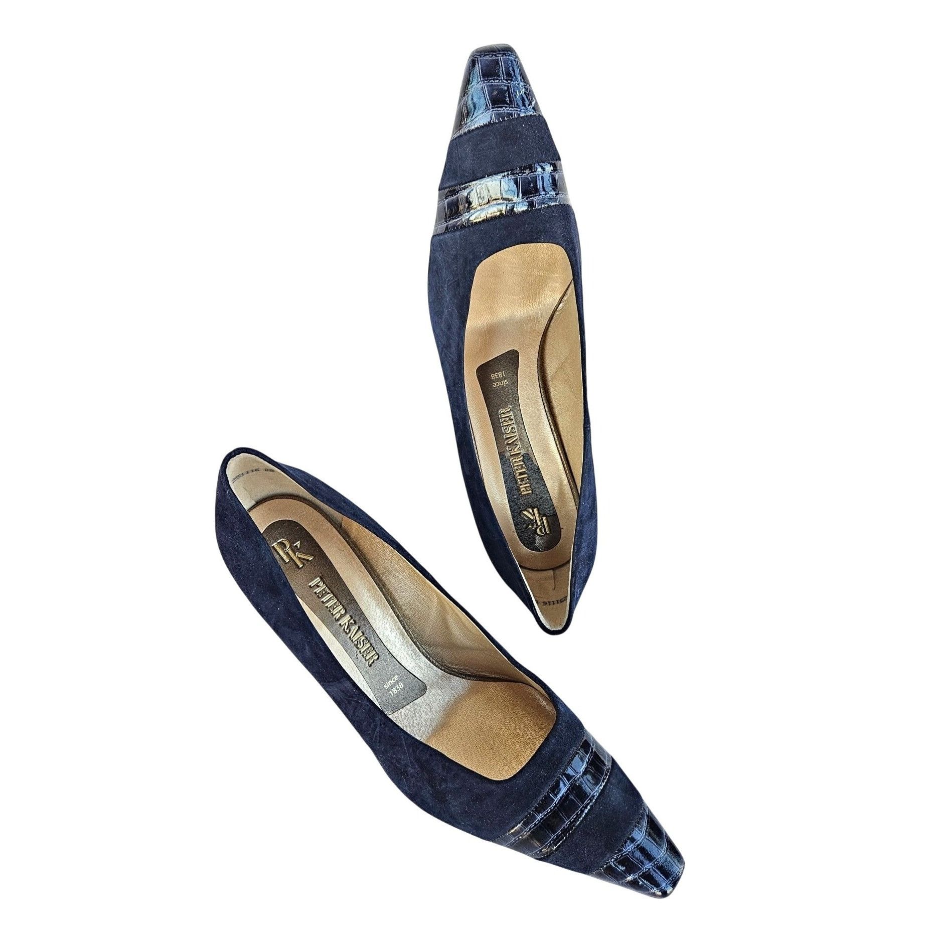 Other Vintage Peter Kaiser Suede Navy Blue Leather pumps NWOT Germ Size US 9.5 / IT 39.5 - 12 Thumbnail