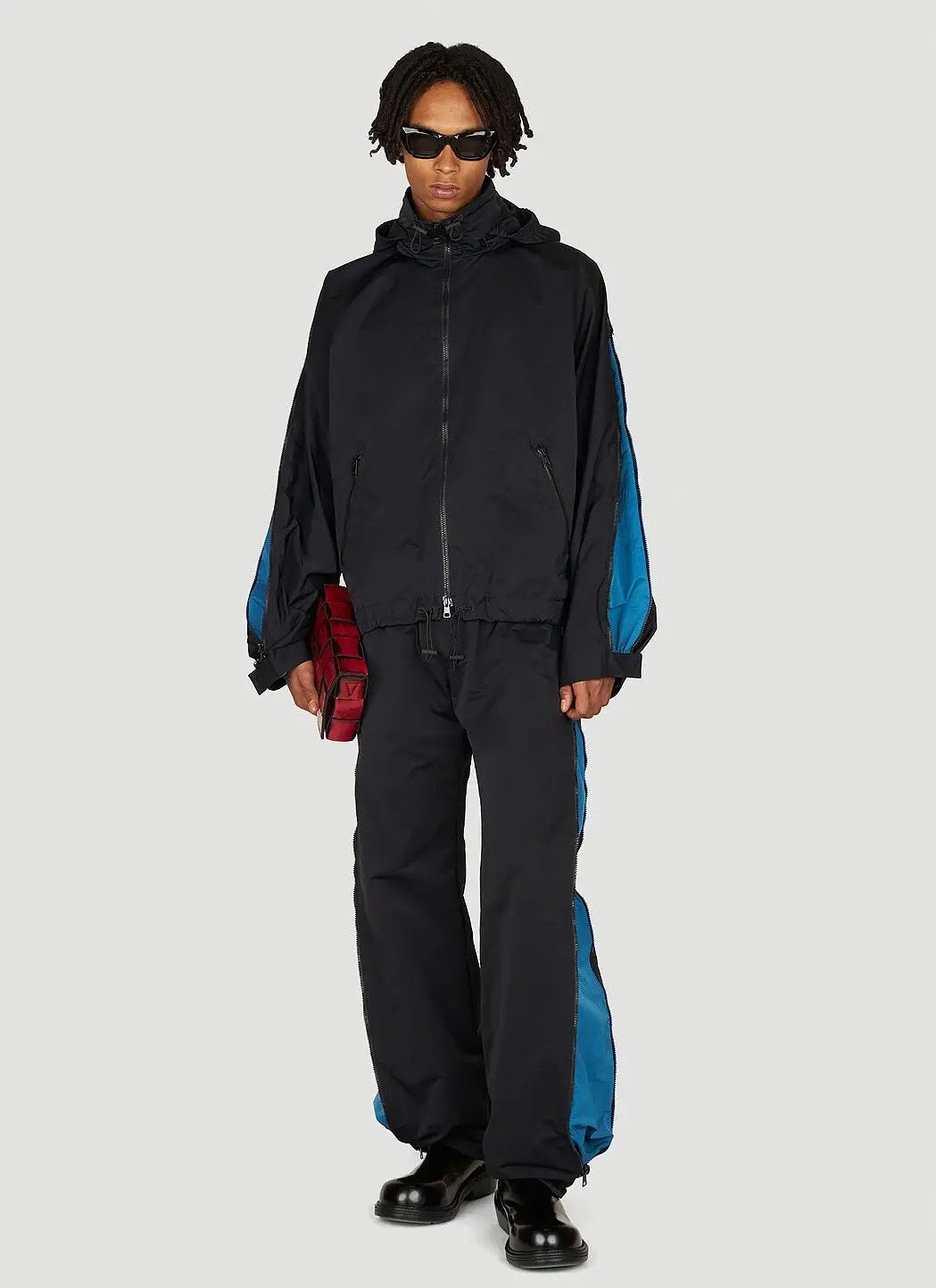 Bottega Veneta o1n1vont0125 Contrasting Zipper Tech Nylon Jacket in Black Size US XL / EU 56 / 4 - 2 Thumbnail
