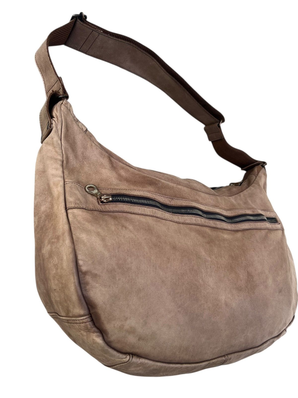 Leather Vintage Sazaby Japan RiRi Zip Patina Leather Banana Bag Size ONE SIZE - 7 Thumbnail