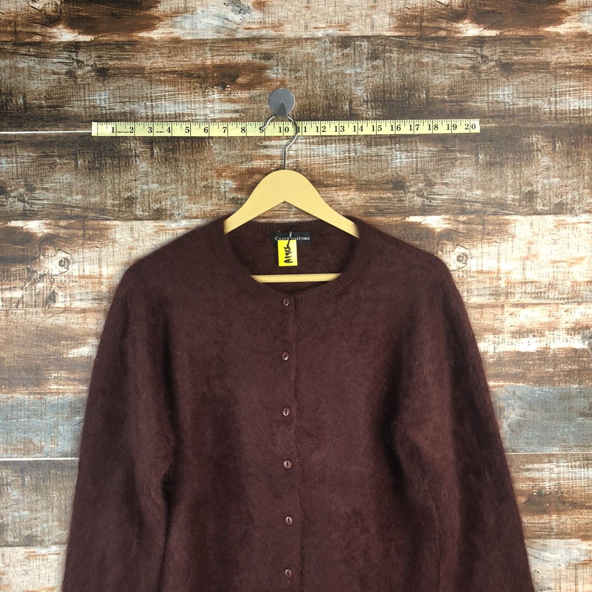 Japanese Brand Candornafi’ore Maroon mohair fur Cardigan Knitwear #A1866 Size M / US 6-8 / IT 42-44 - 2 Thumbnail
