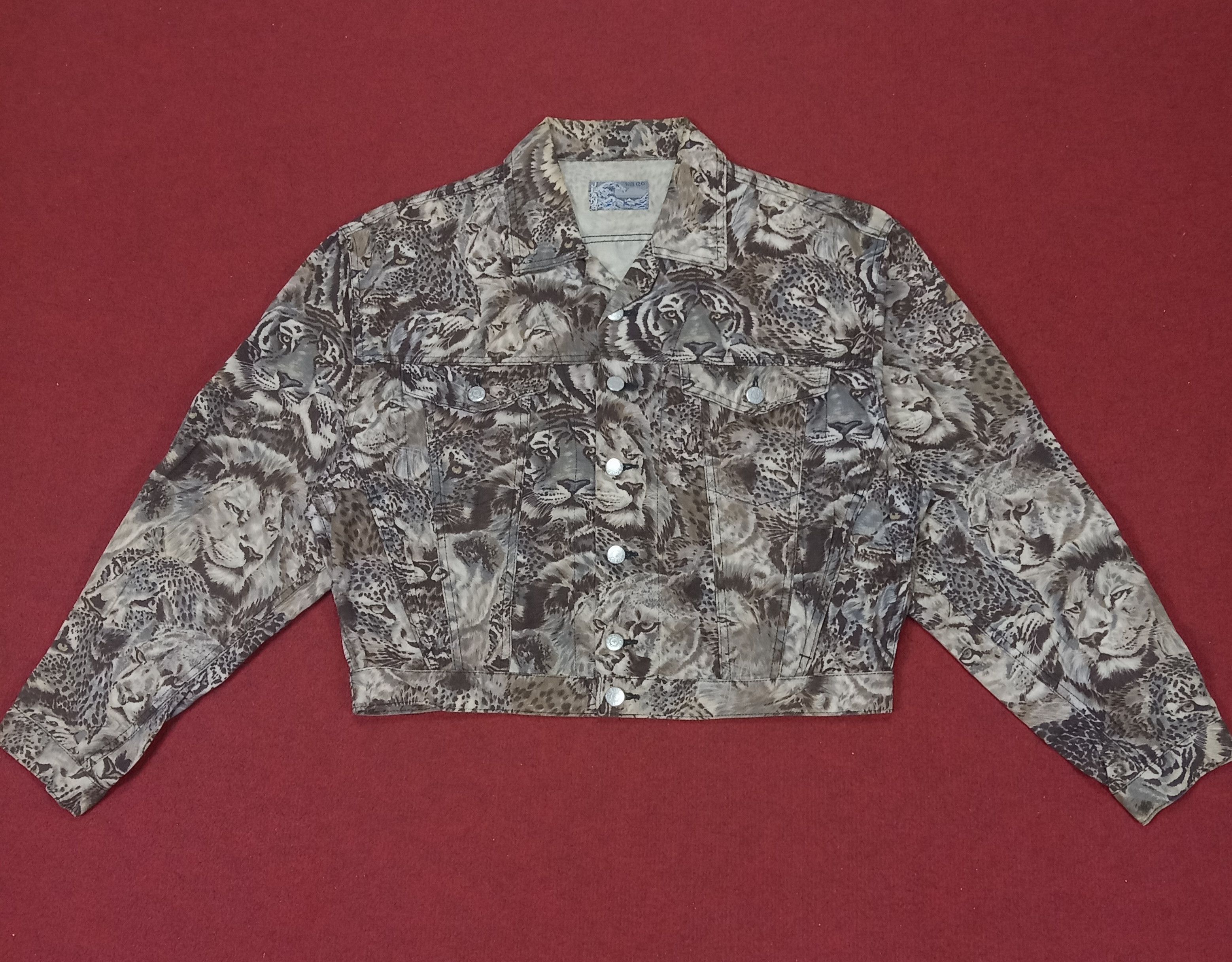 Japanese Brand × Kenzo × Vintage Kenzo Fashion Style Full Print Tiger Lion Design Jacket Size L / US 10 / IT 46 - 1 Thumbnail