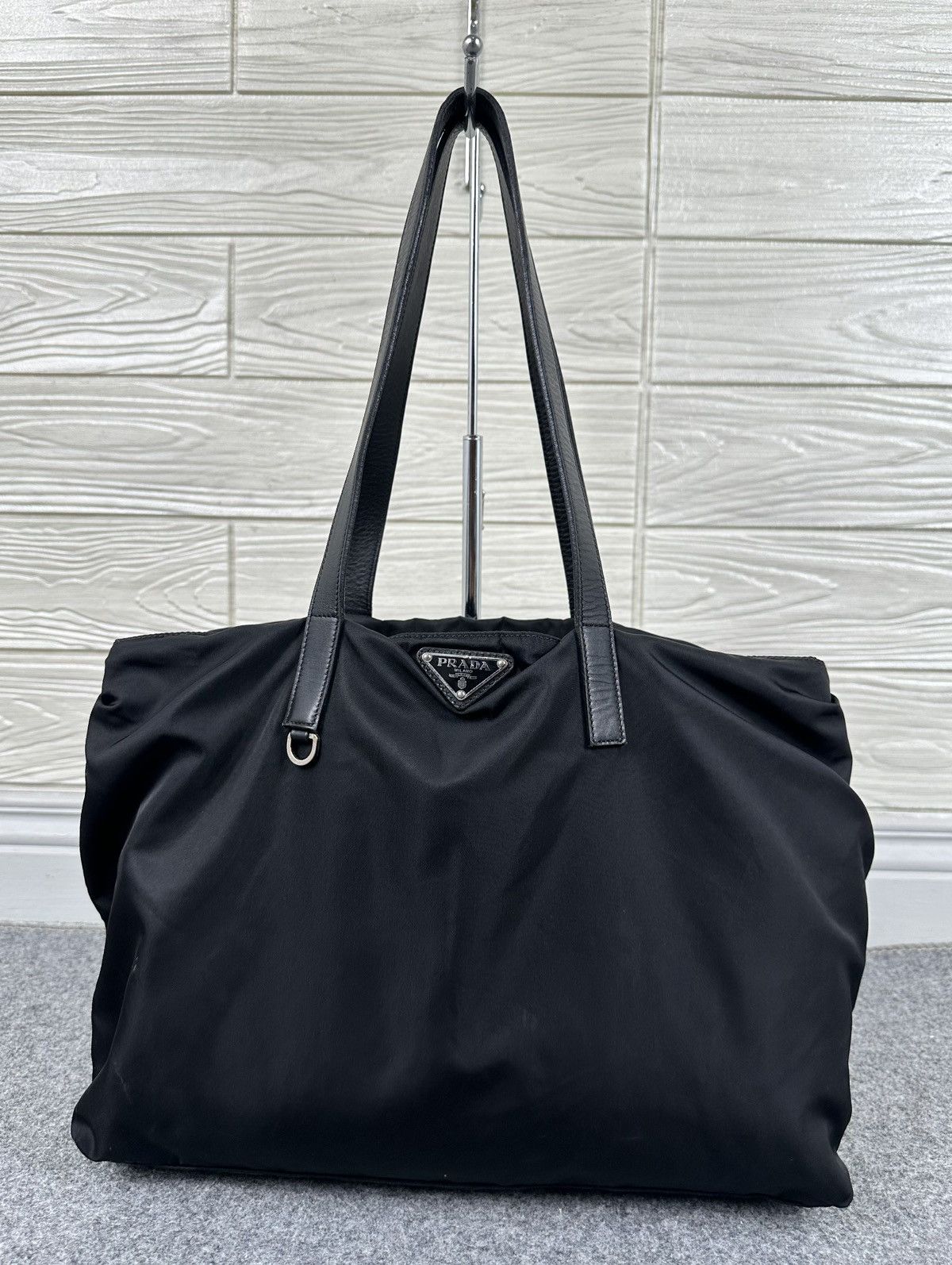 Prada - Tessuto Nylon Hand/tote Bag - Leather Handel Black, Women's