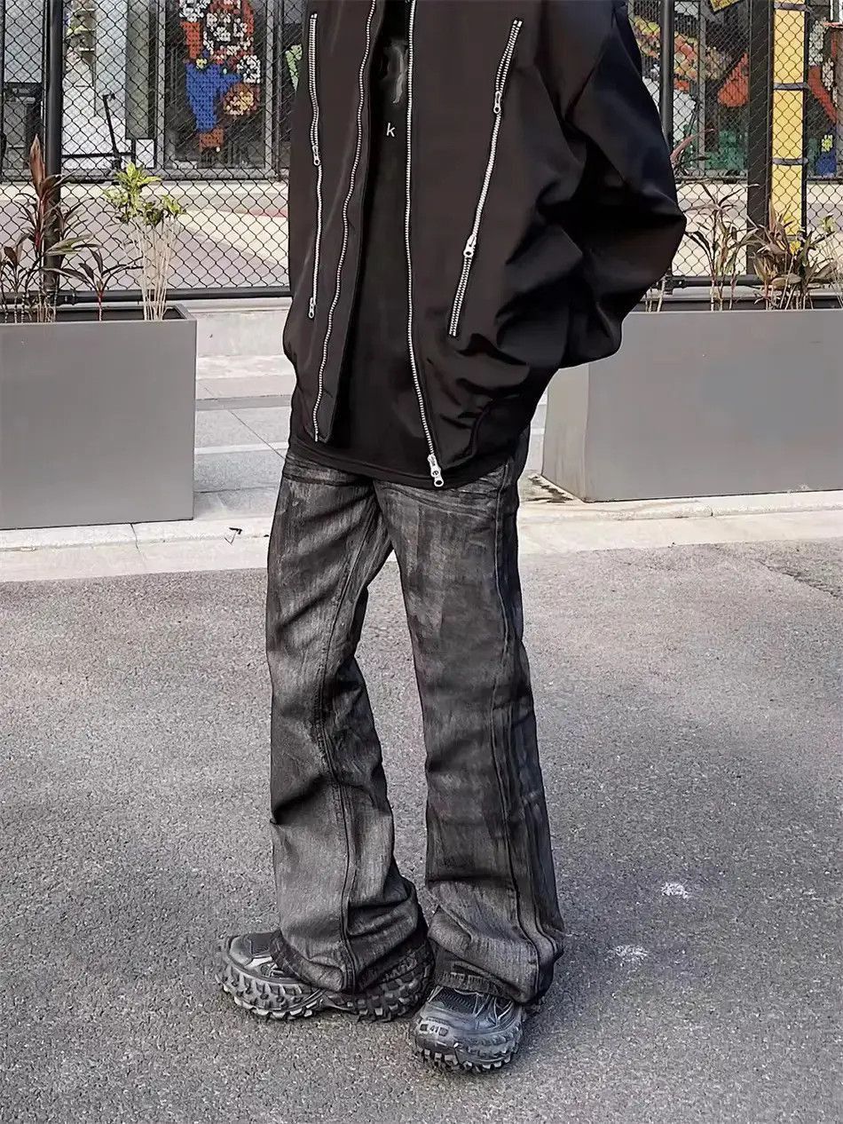 Japanese Brand Heavyweight washed and waxed micro flare jeans Size US 32 / EU 48 - 4 Thumbnail