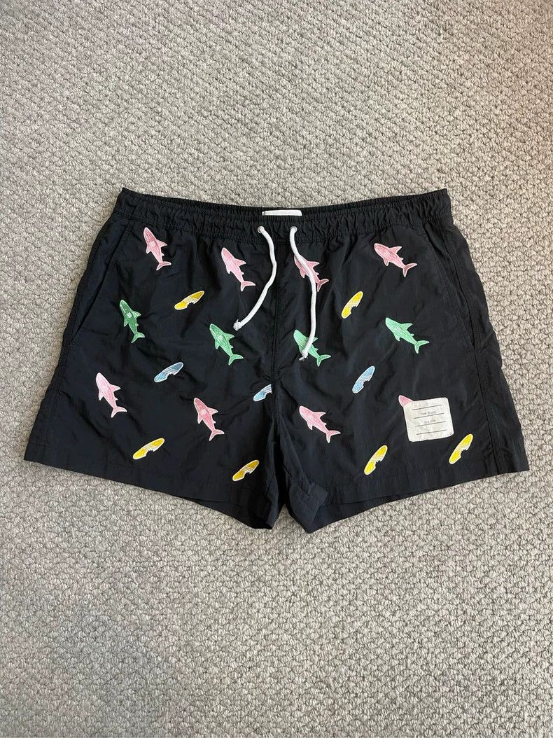Thom browne Size 5 Black full-print embroidered colorful s