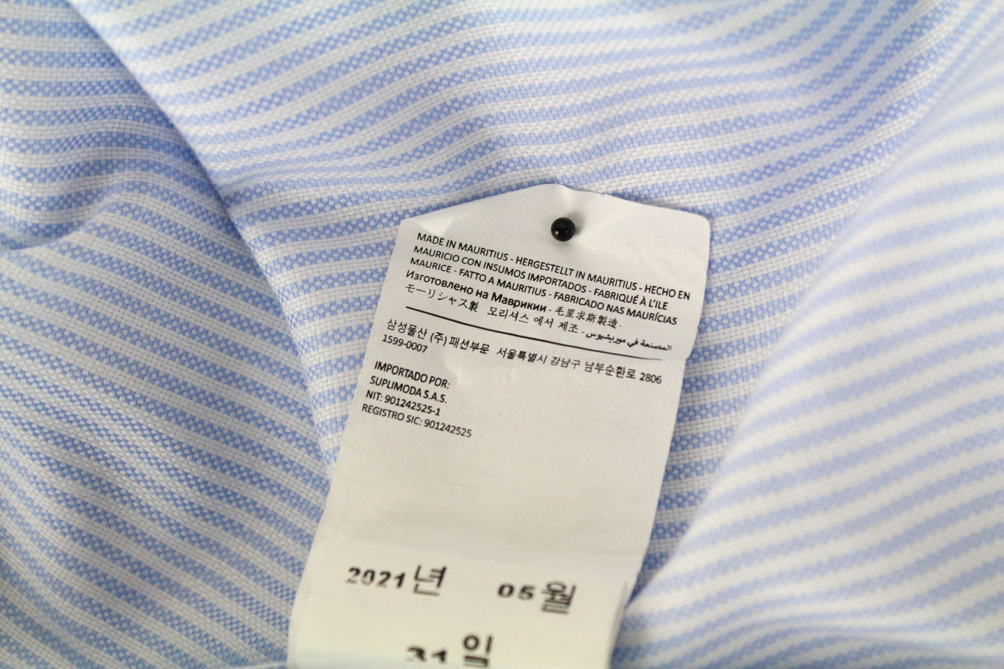 Suitsupply 39/15 1/2 Extra Slim Blue Cotton Striped 72682 Size 38R - 7 Thumbnail